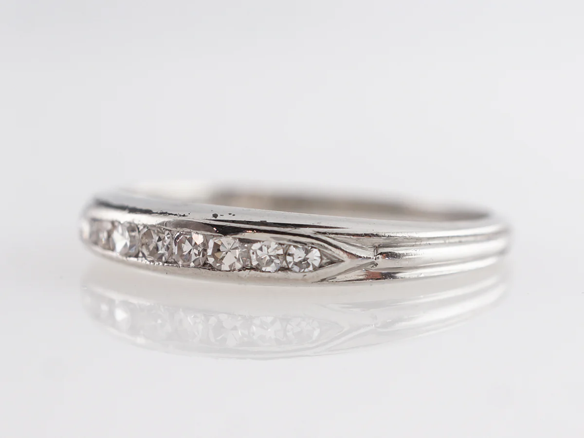 Vintage Art Deco Single Cut Diamond Band in Platinum - Image 2