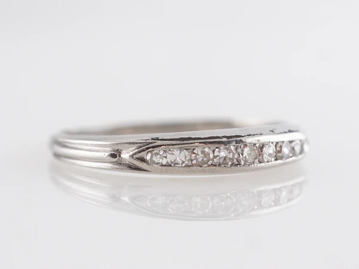Vintage Art Deco Single Cut Diamond Band in Platinum - Image 3