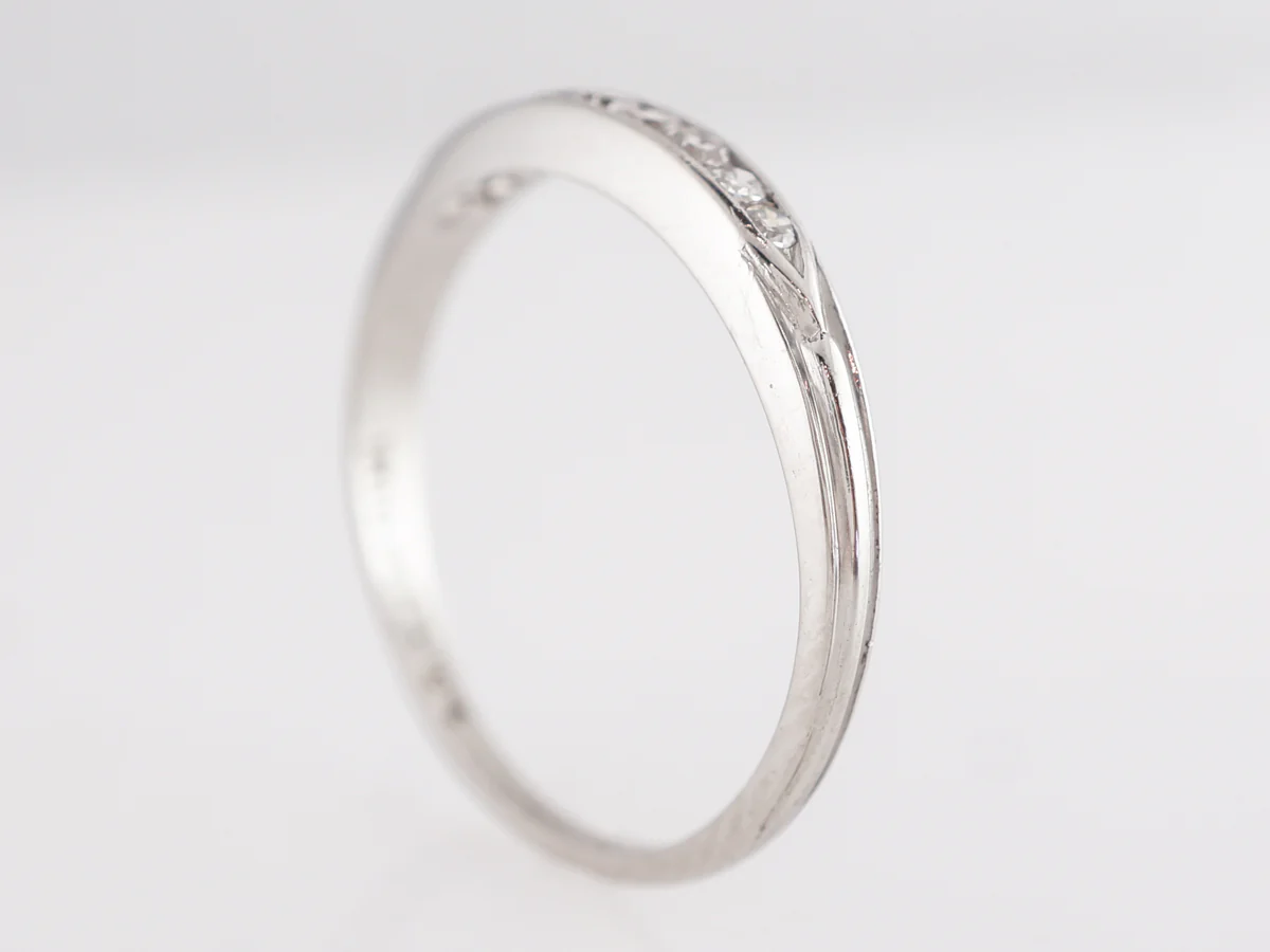 Vintage Art Deco Single Cut Diamond Band in Platinum - Image 4