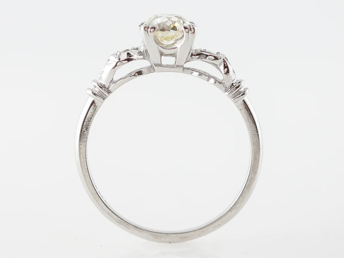 Vintage Art Deco Solitaire Diamond Engagement Ring Platinum - Image 4
