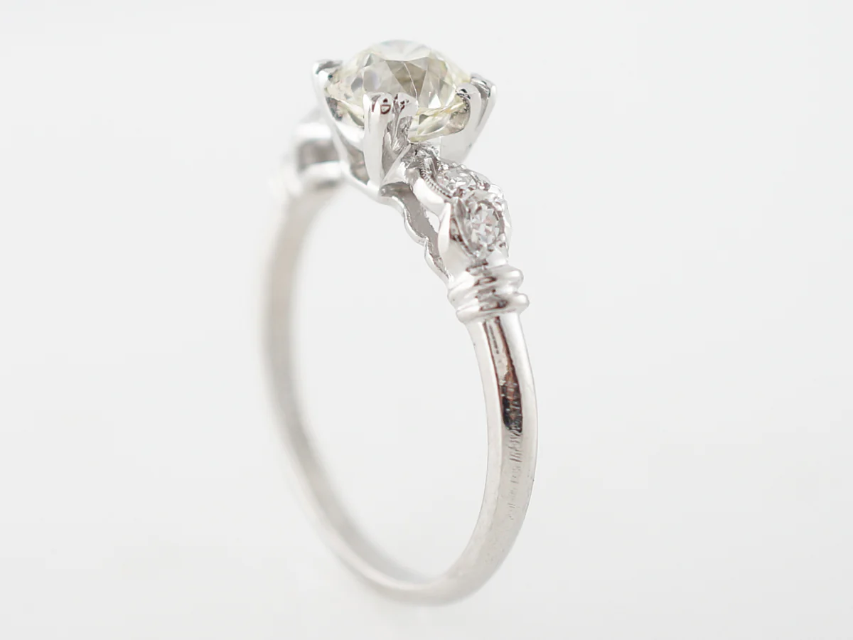 Vintage Art Deco Solitaire Diamond Engagement Ring Platinum - Image 5