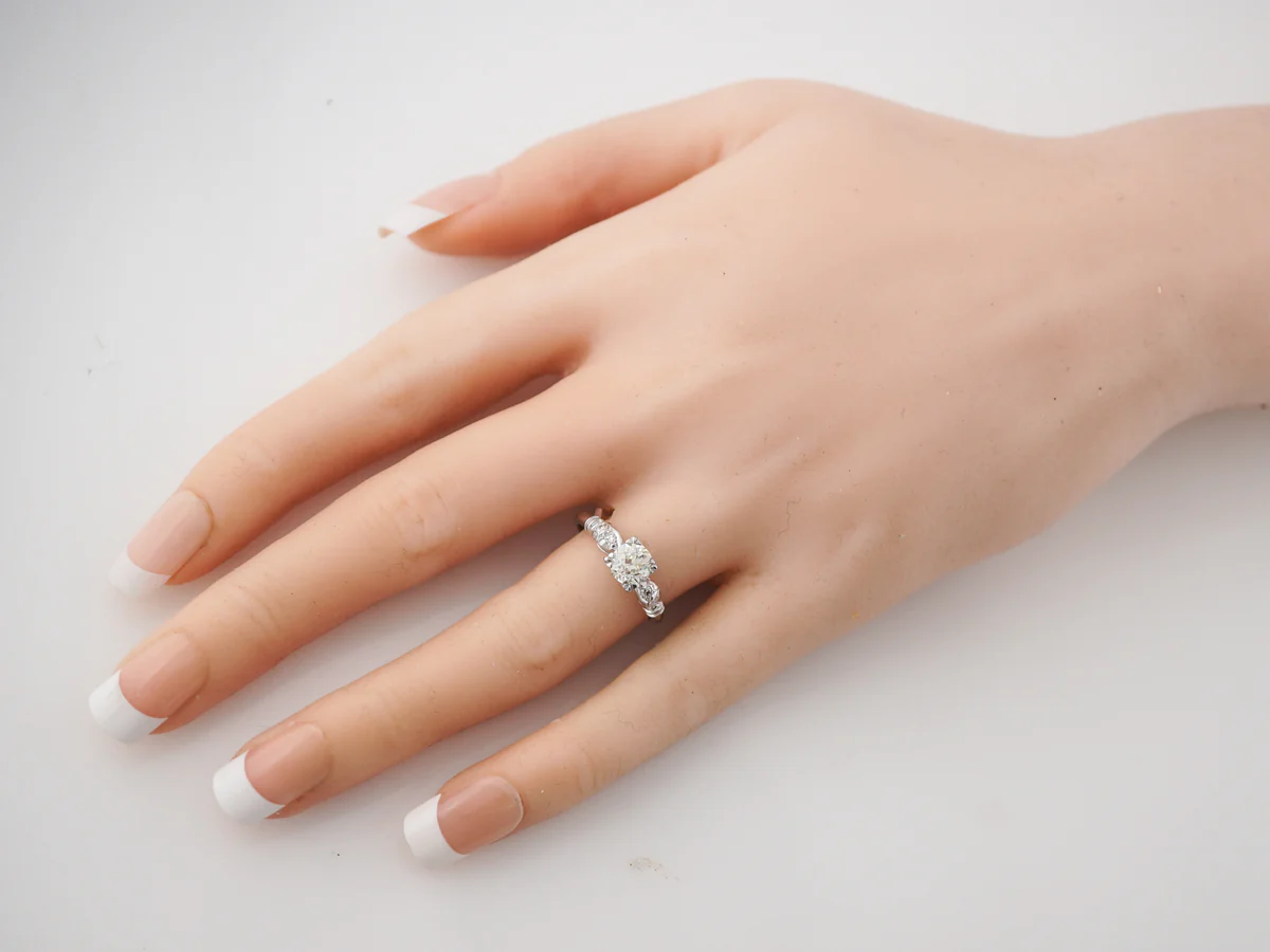 Vintage Art Deco Solitaire Diamond Engagement Ring Platinum - Image 7