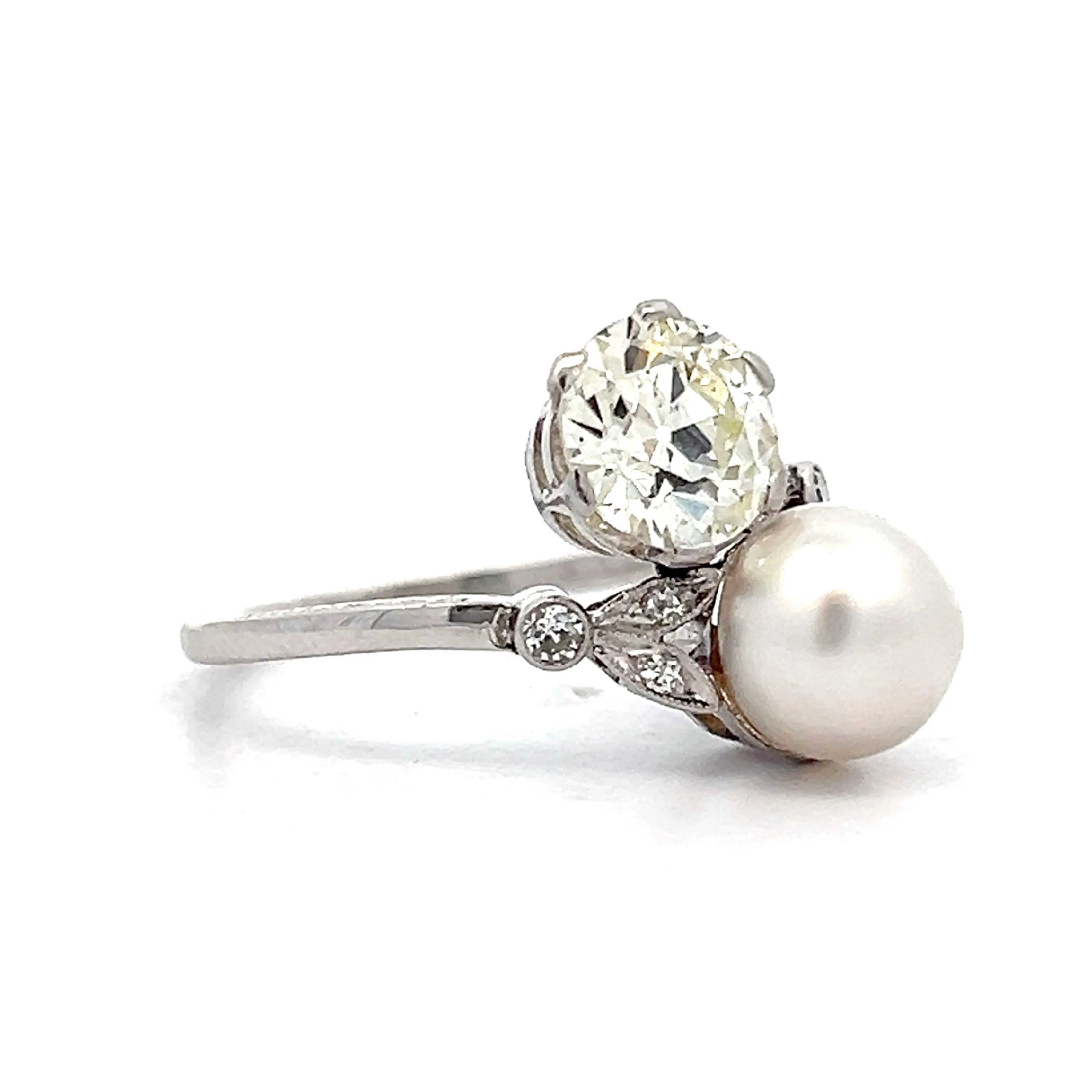 Vintage Art Deco Toi Et Moi Ring in Platinum - Image 3