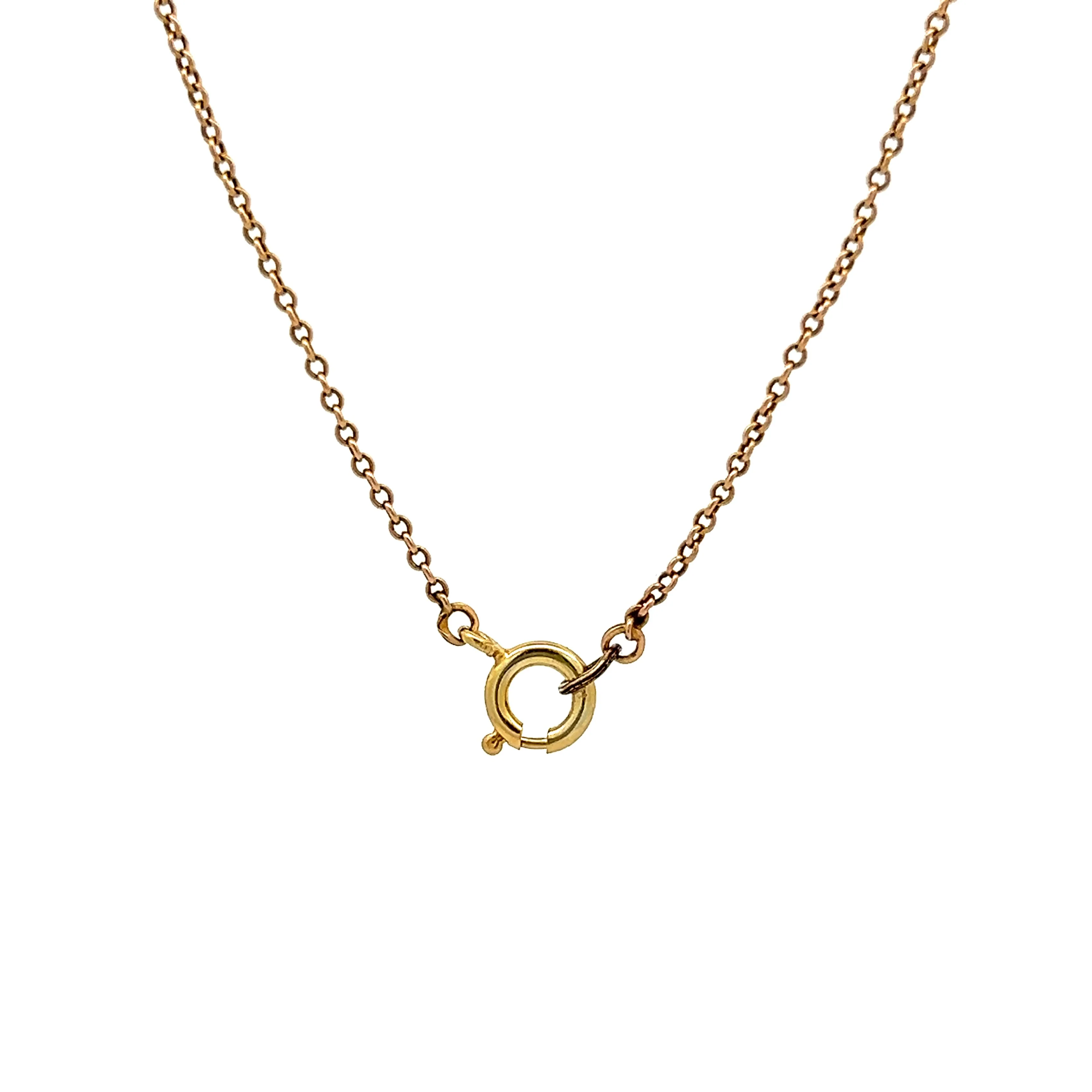 Vintage Art Nouveau Diamond Pendant Necklace in 18k Yellow Gold - Image 5