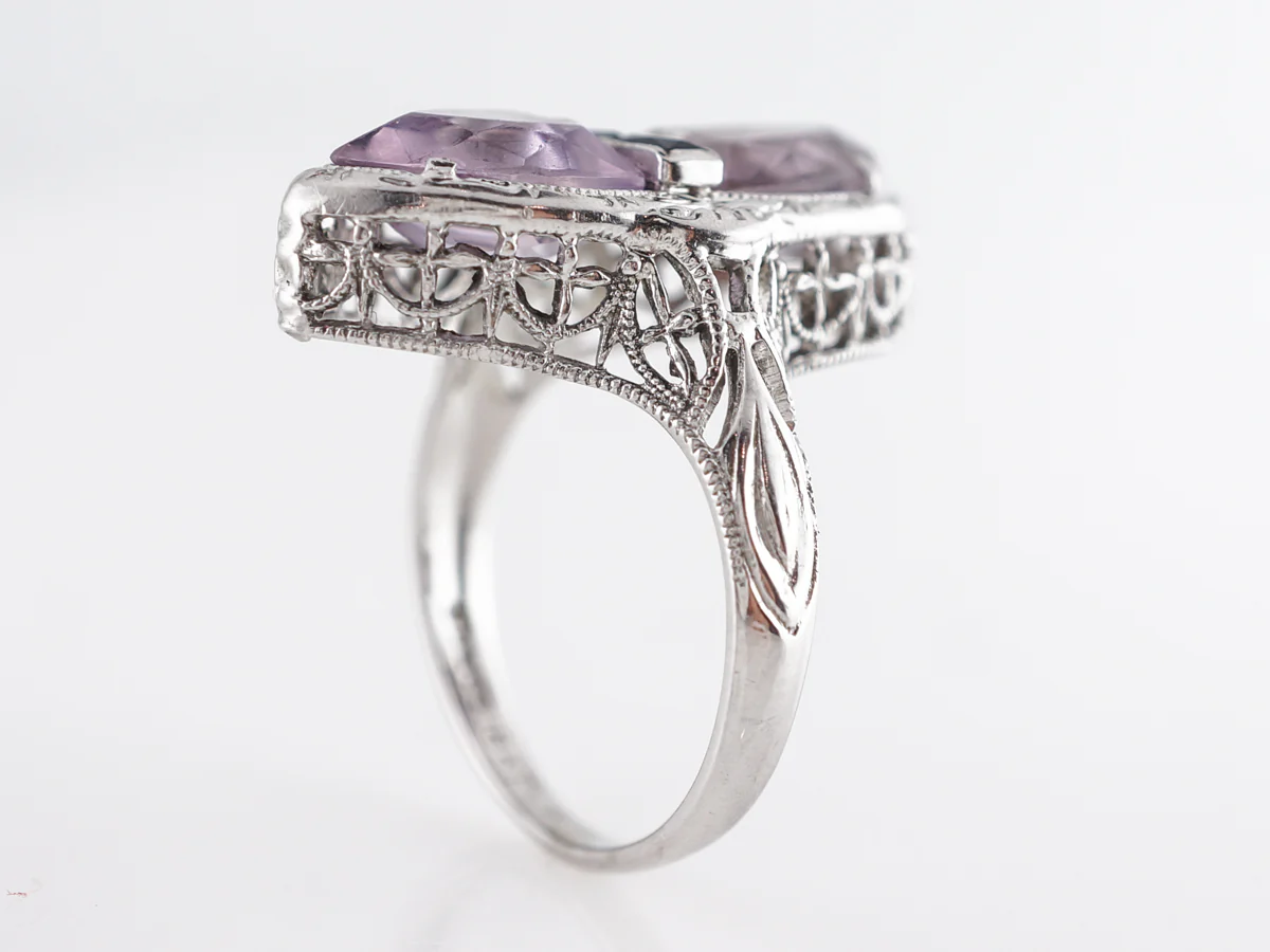 Vintage Belais Brothers Amethyst and Sapphire Cocktail Ring - Image 4