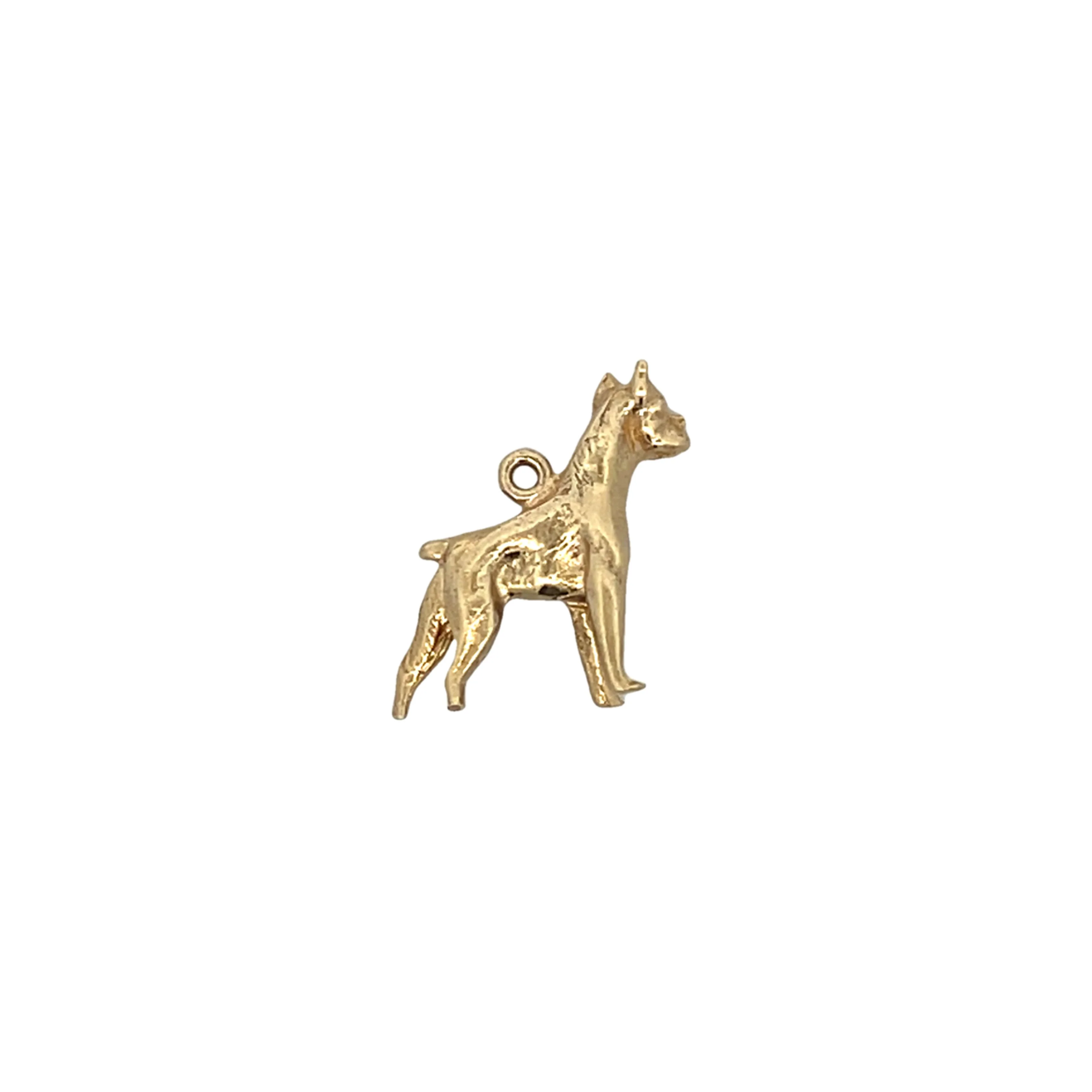 Vintage Boxer Dog Charm in 14k Yellow Gold - Image 2