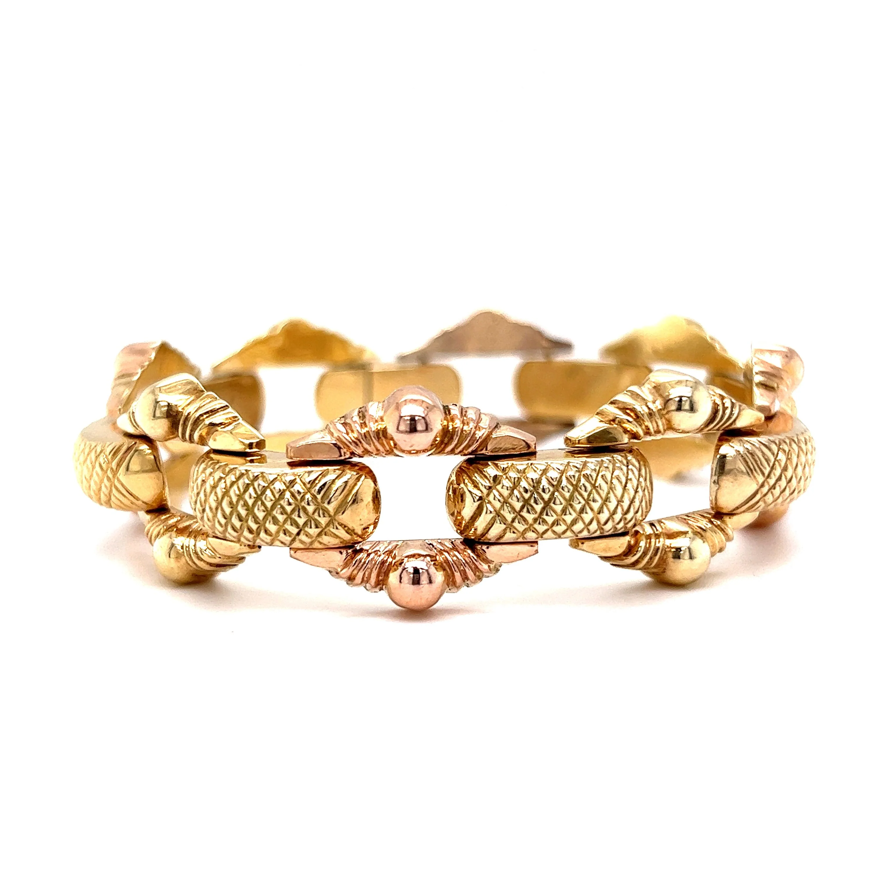 Vintage Bracelet Mid-Century in 14k Yellow and Rose Gold - Image 3