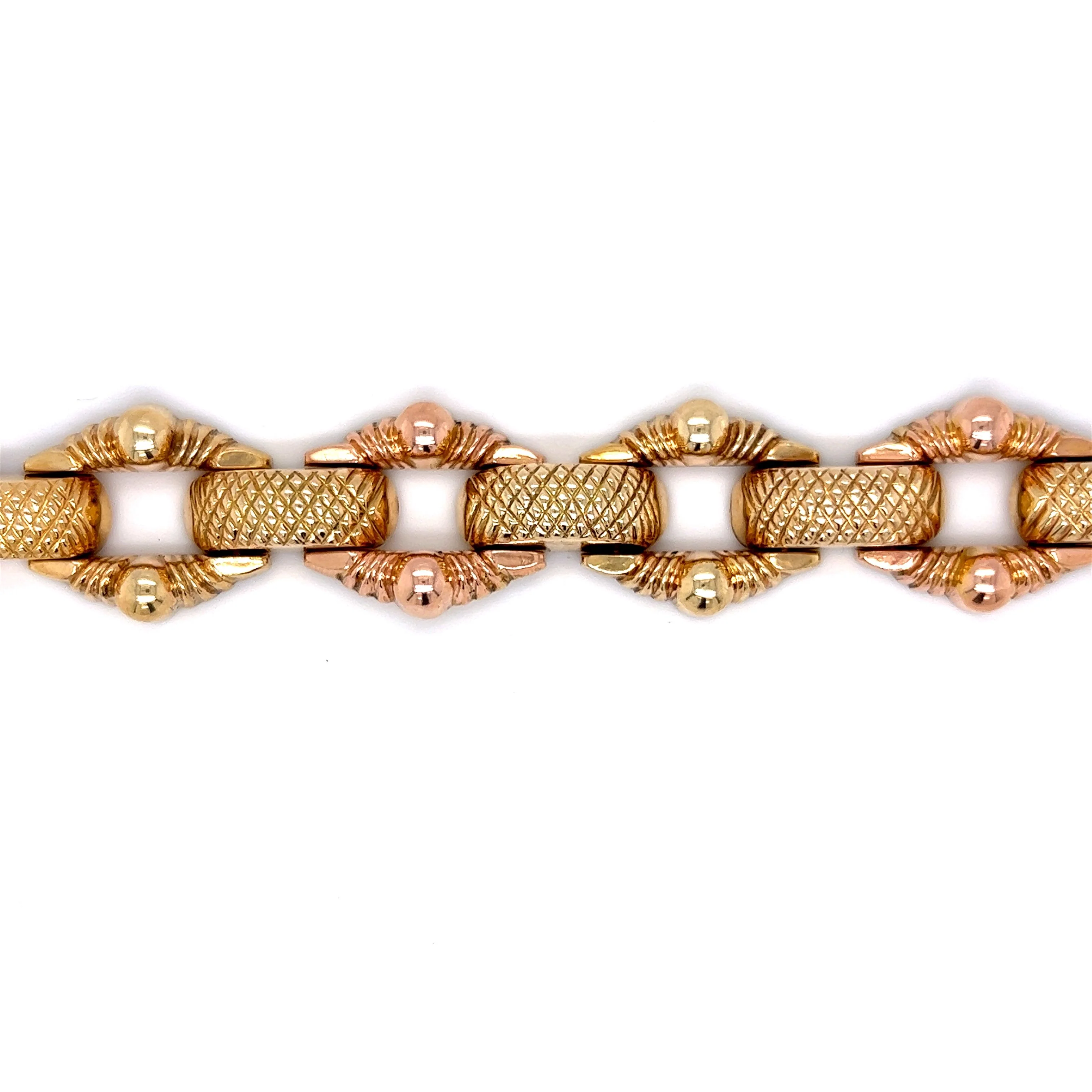 Vintage Bracelet Mid-Century in 14k Yellow and Rose Gold - Image 4