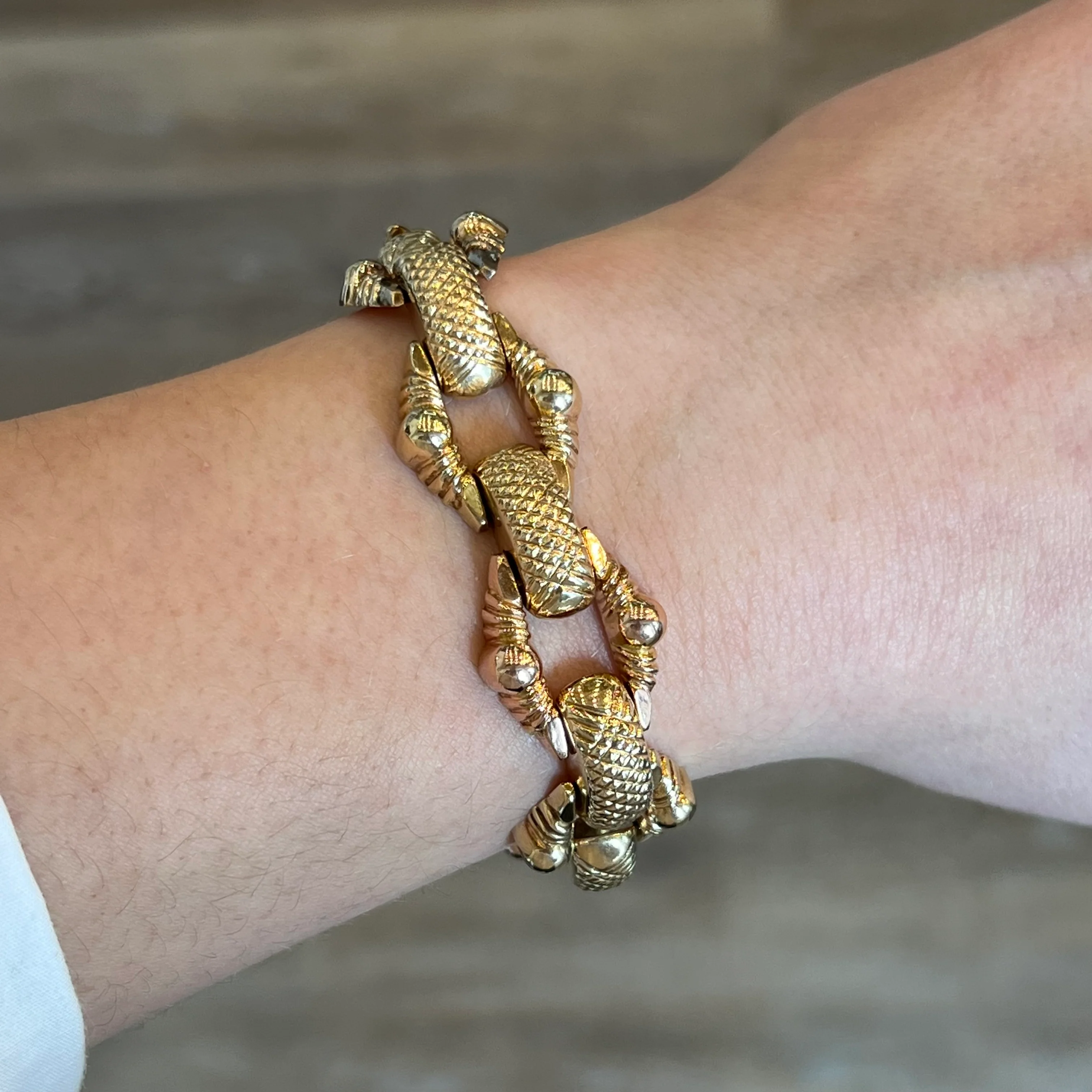 Vintage Bracelet Mid-Century in 14k Yellow and Rose Gold - Image 5