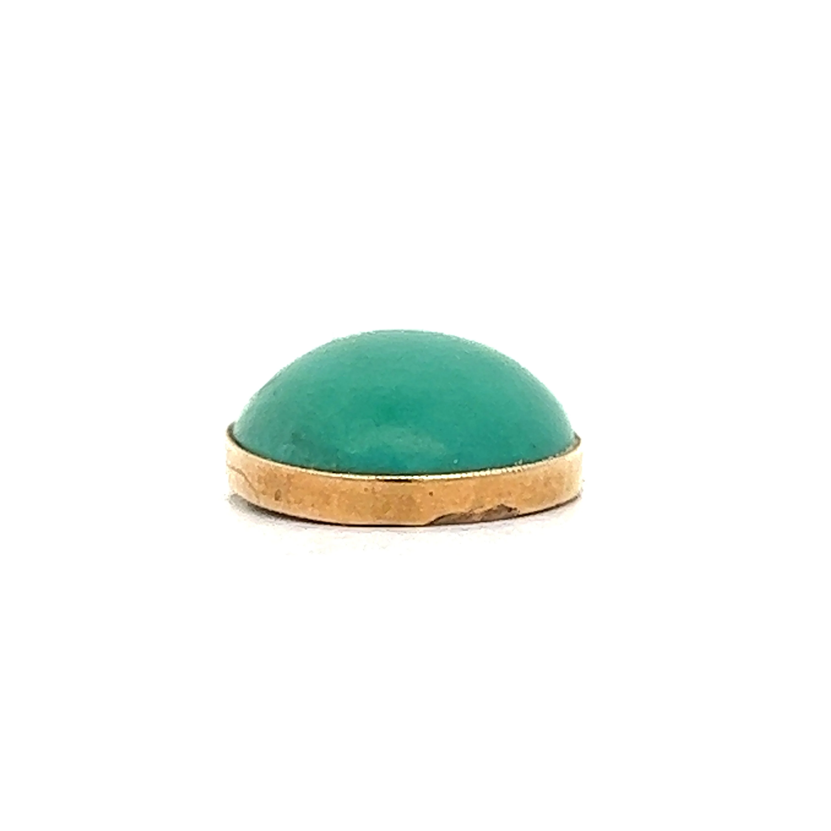 Vintage Cabochon Turquoise Pendant in 14k Yellow Gold - Image 2