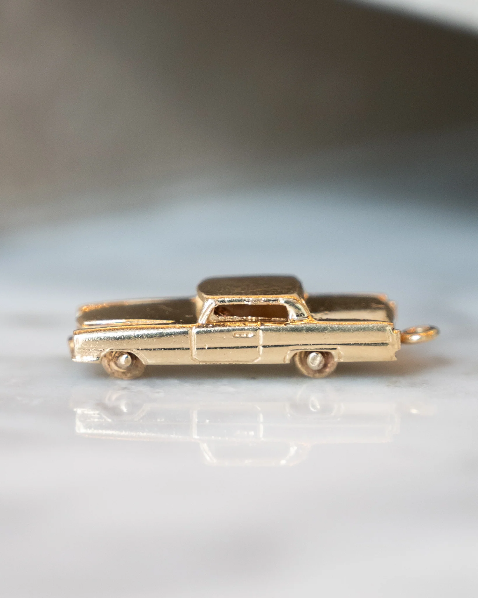 Vintage Classic Car Charm in 14k Yellow Gold - Image 4