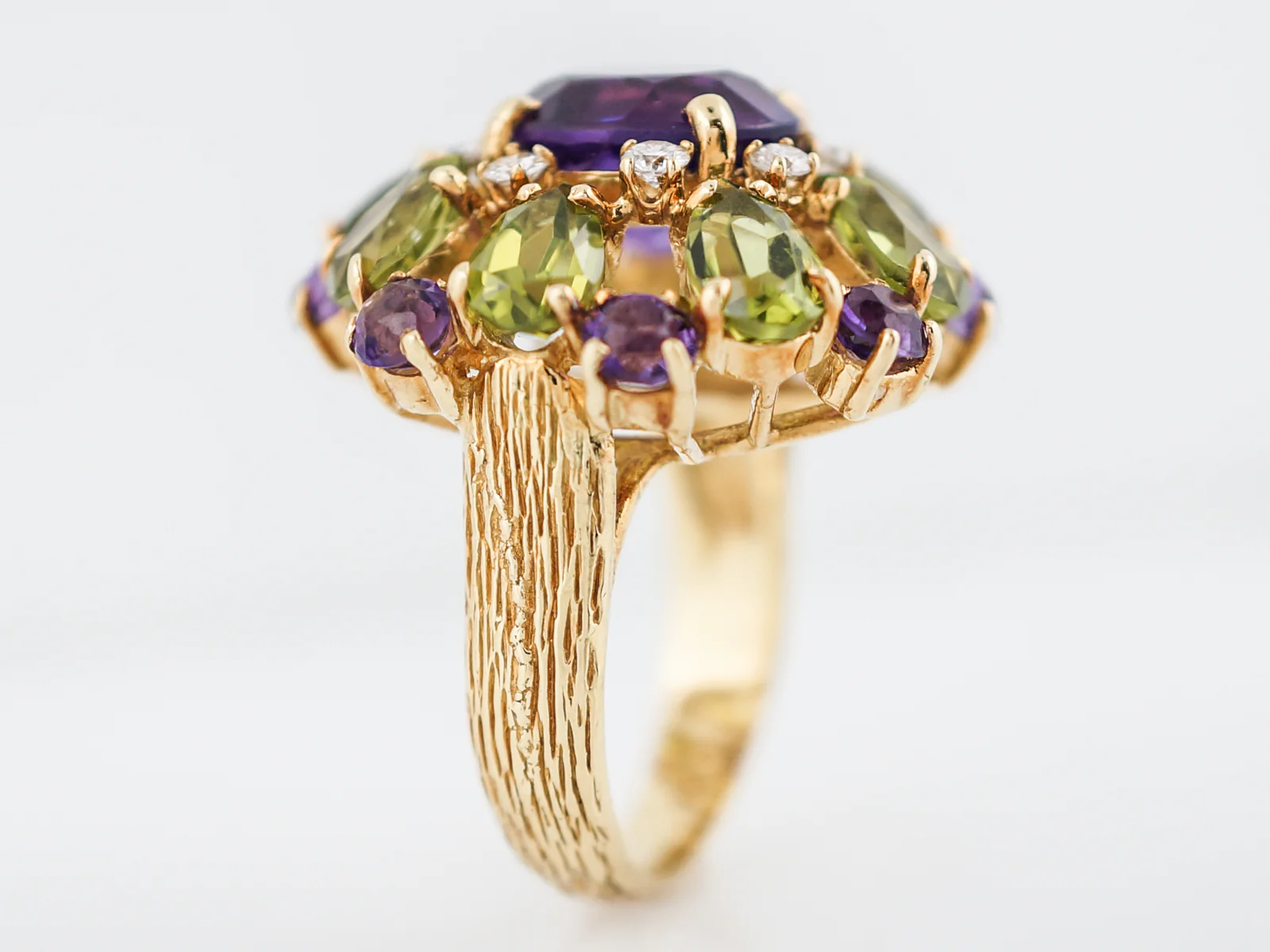 Vintage Cocktail Ring Mid-Century 1.56 Oval Cut Amethyst in 18k Yellow Gold - Image 5