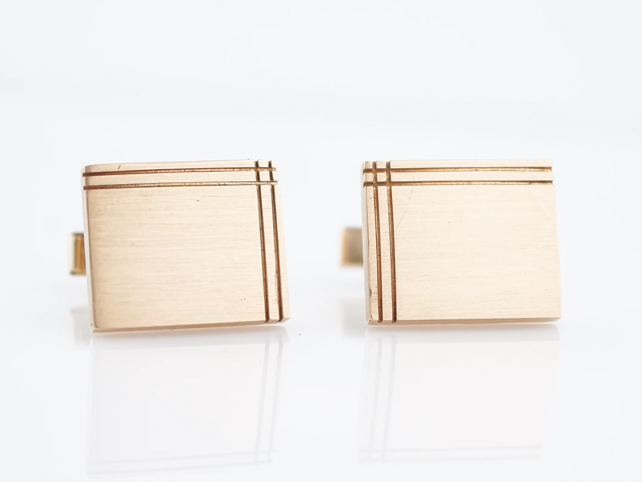 Vintage Cufflinks Mid-Century in 14K Yellow Gold