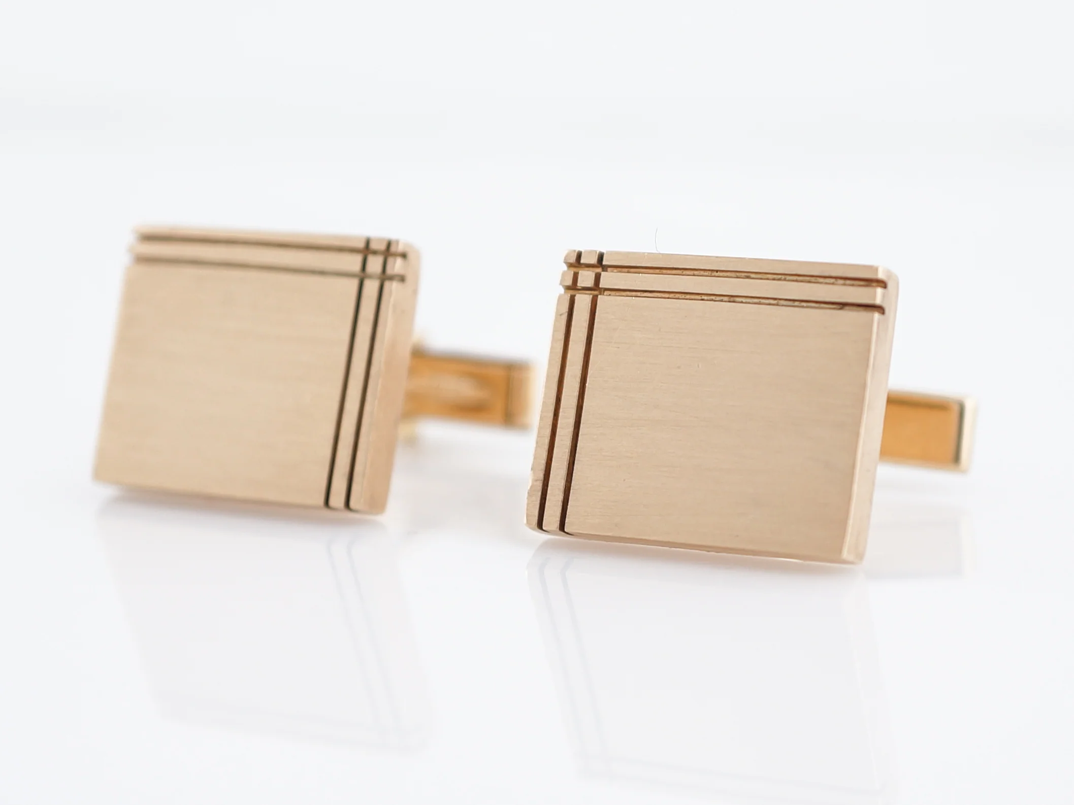 Vintage Cufflinks Mid-Century in 14K Yellow Gold - Image 2