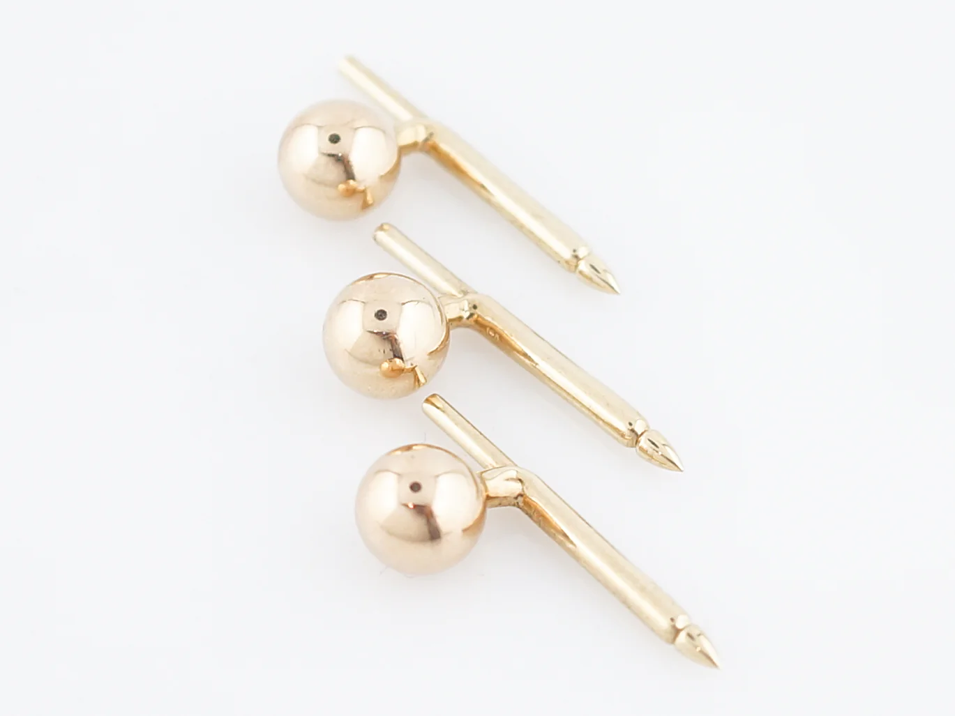 Vintage Cufflinks & Stud Set Retro in 14K Yellow Gold - Image 7