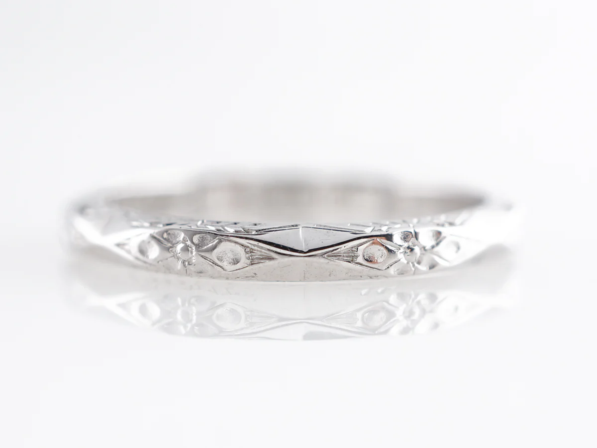 Vintage Deco Belais Brothers Wedding Band in 18k