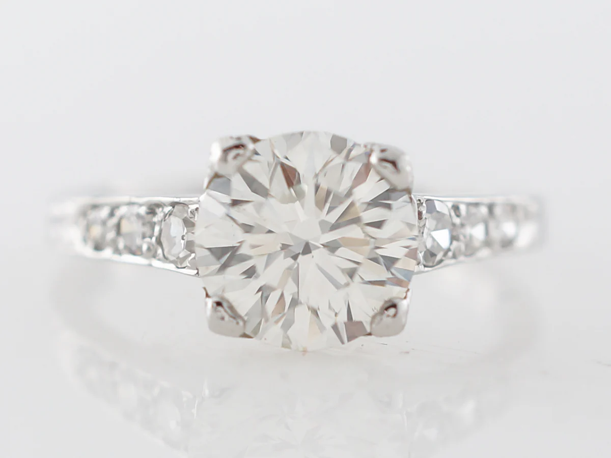 Vintage Deco Engagement Ring w/ 1.50 Carat Diamond