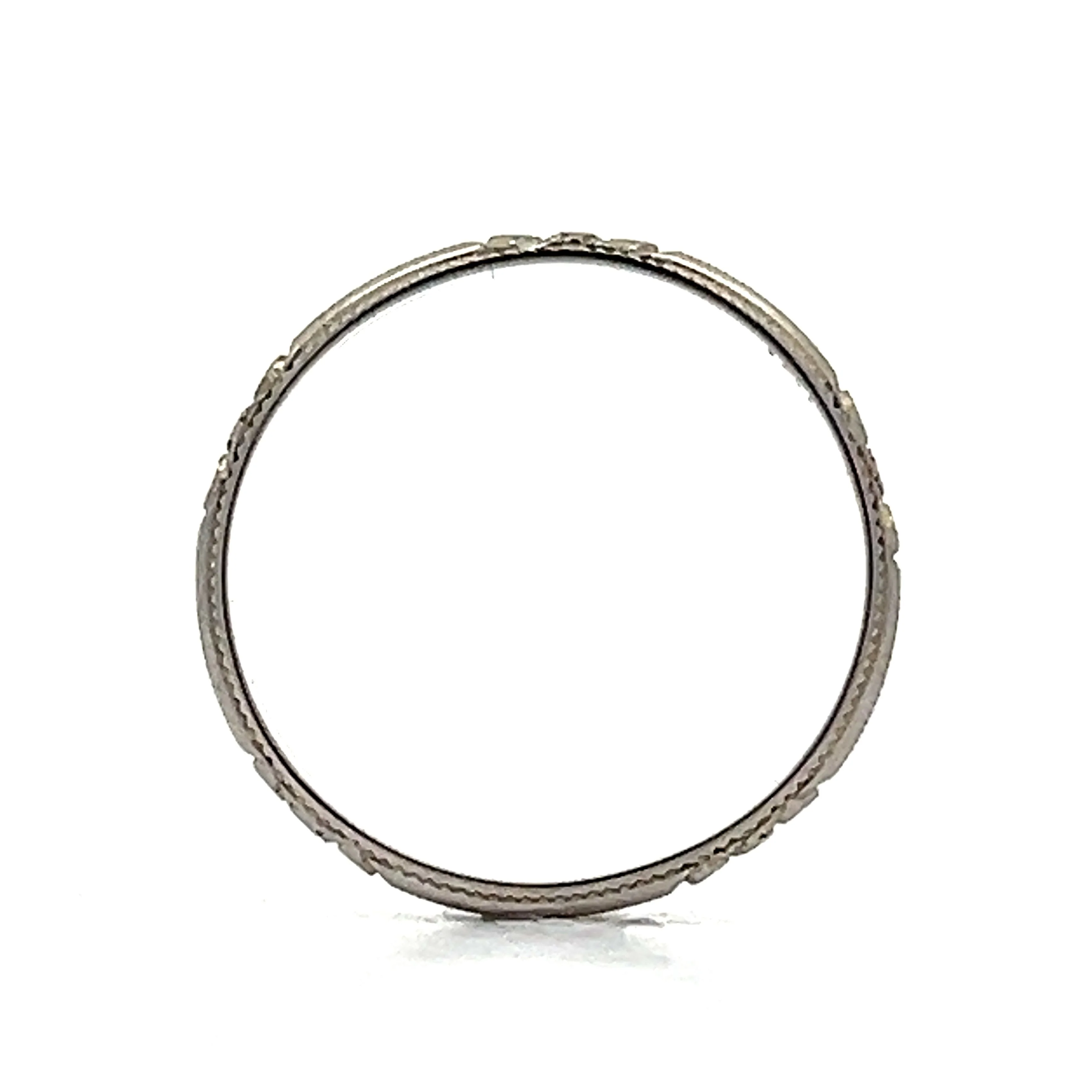 Vintage Deco Orange Blossom Band in 18k White Gold - Image 5