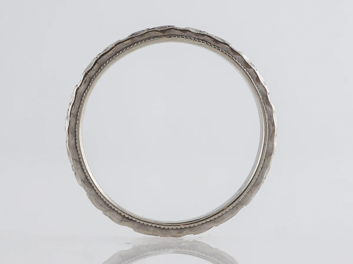 Vintage Deco Orange Blossom Wedding Band in 14k - Image 2