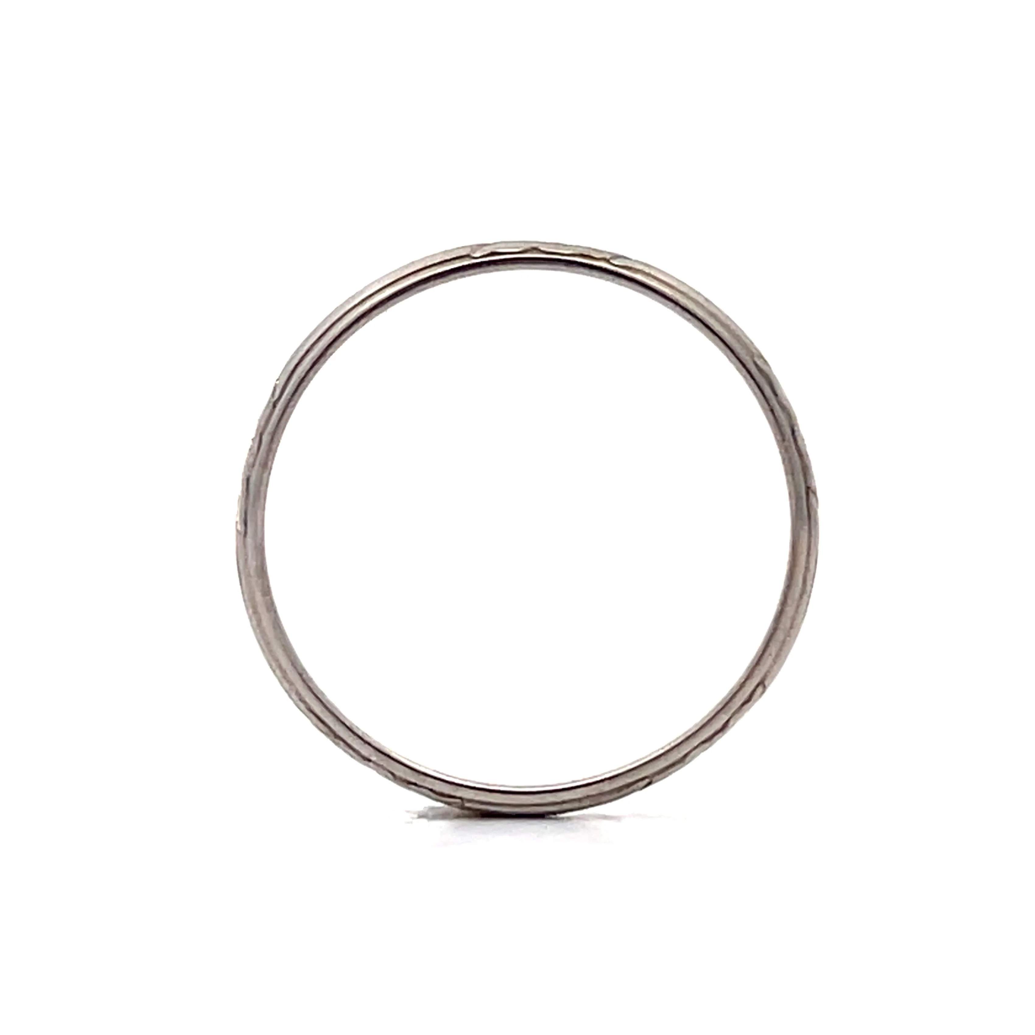 Vintage Deco Orange Blossom Wedding Band in 18k - Image 4