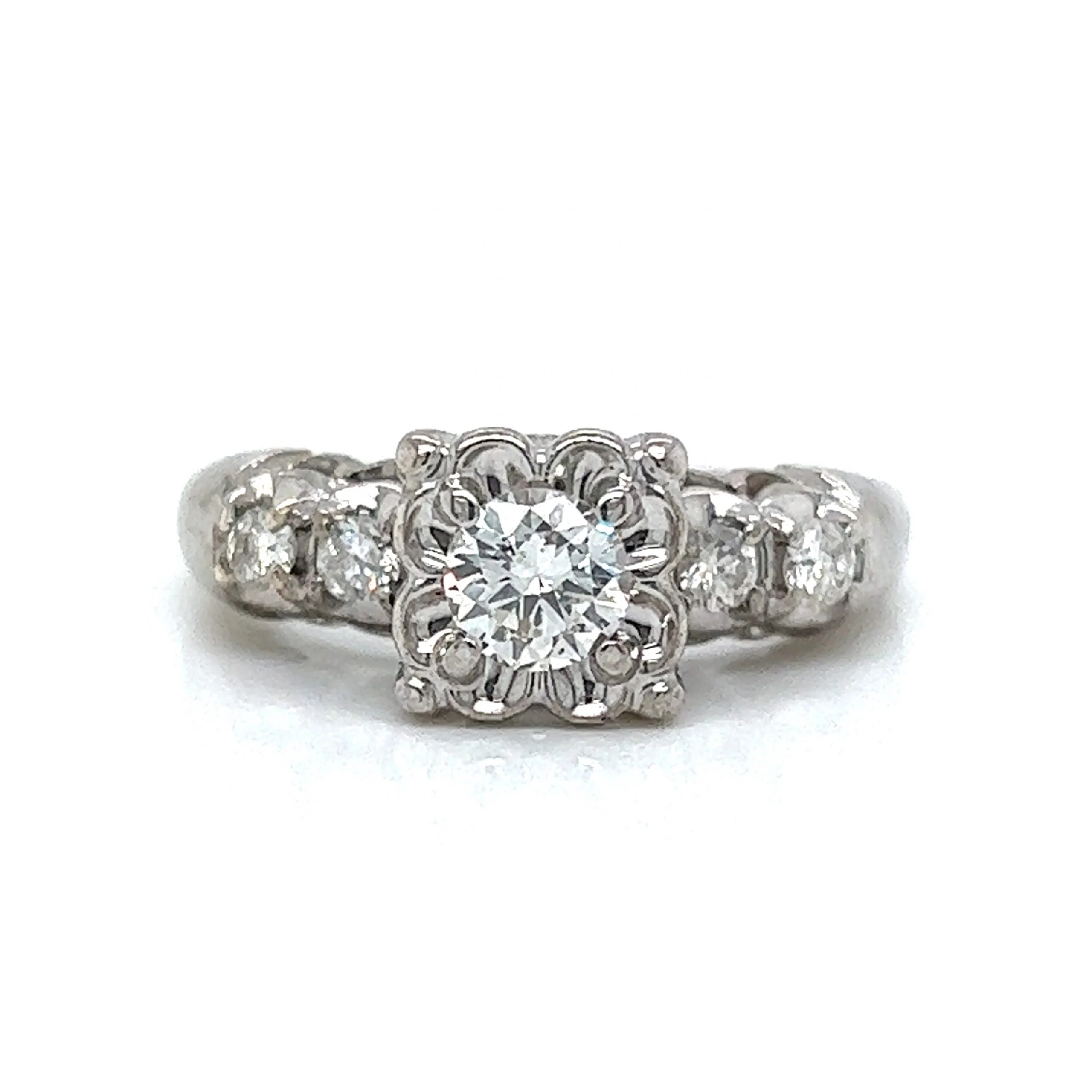 .40 Vintage Diamond Engagement Ring Set in 14k White Gold - Image 3