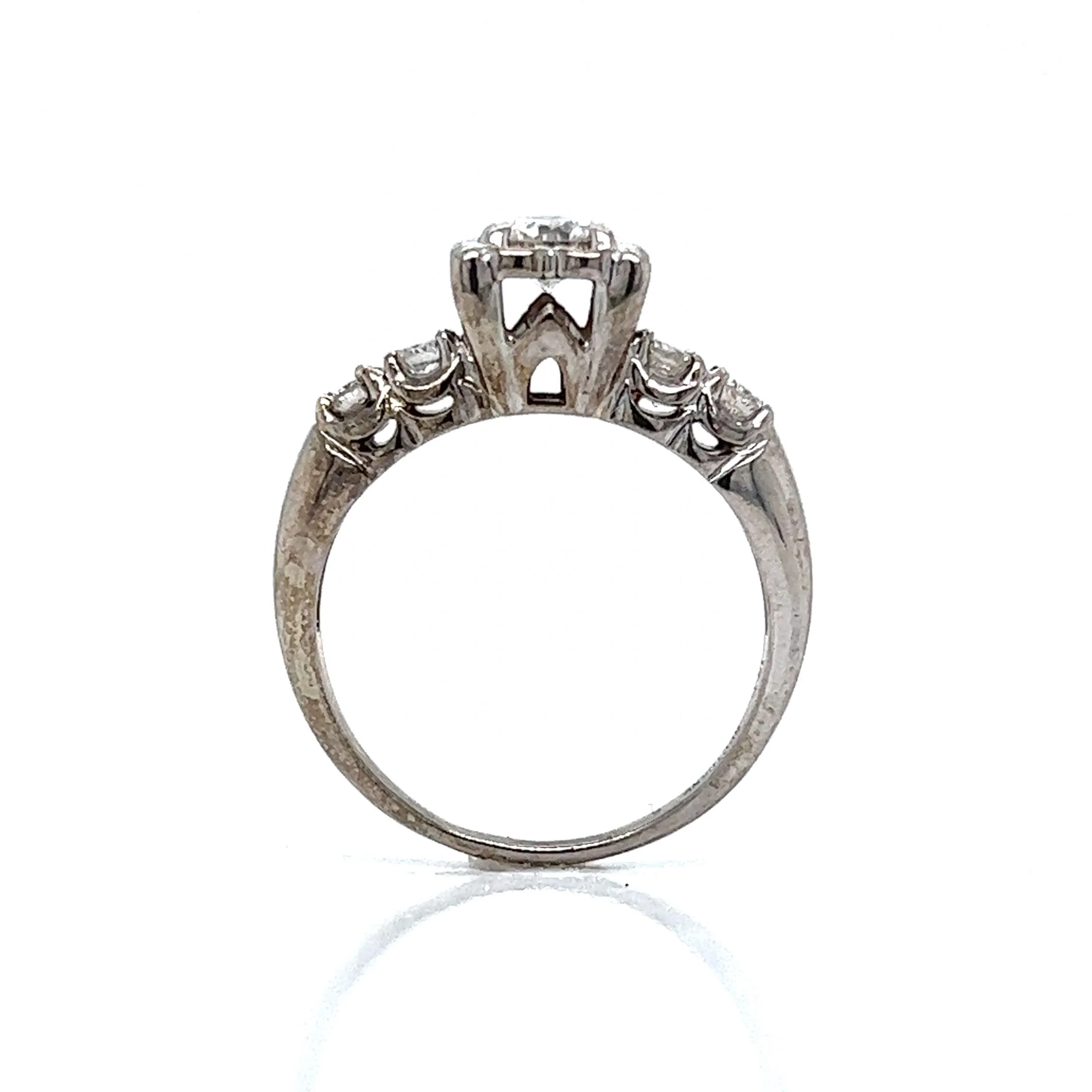 .40 Vintage Diamond Engagement Ring Set in 14k White Gold - Image 5