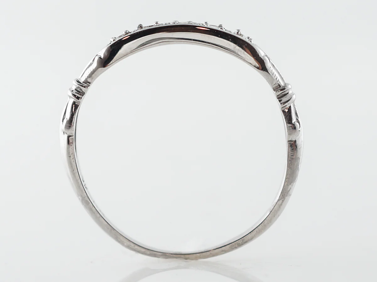 Vintage Diamond Wedding Band in 18k White Gold - Image 4