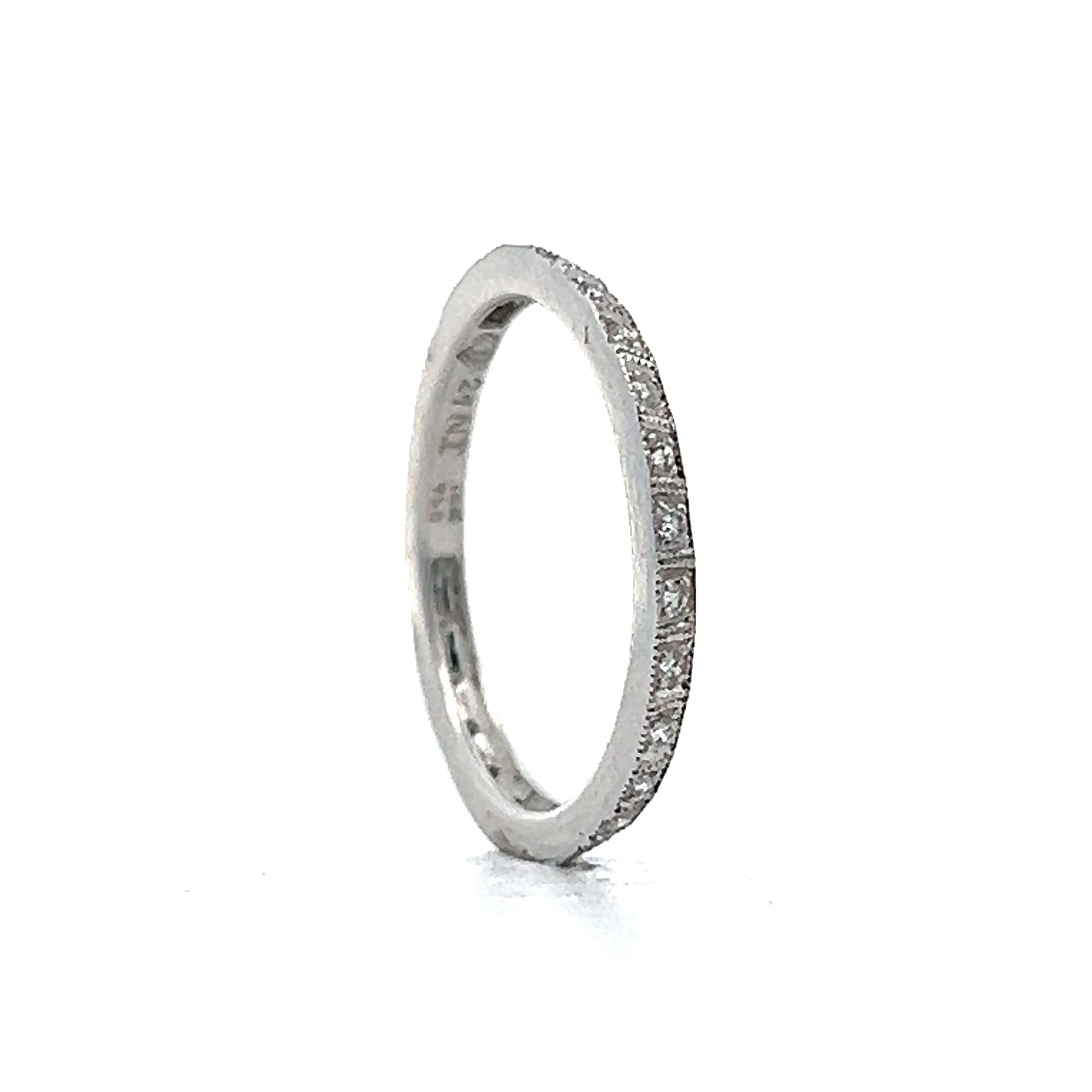 Art Deco Inspired Diamond Wedding Band Ring Guard in 18k White Gold - Image 5