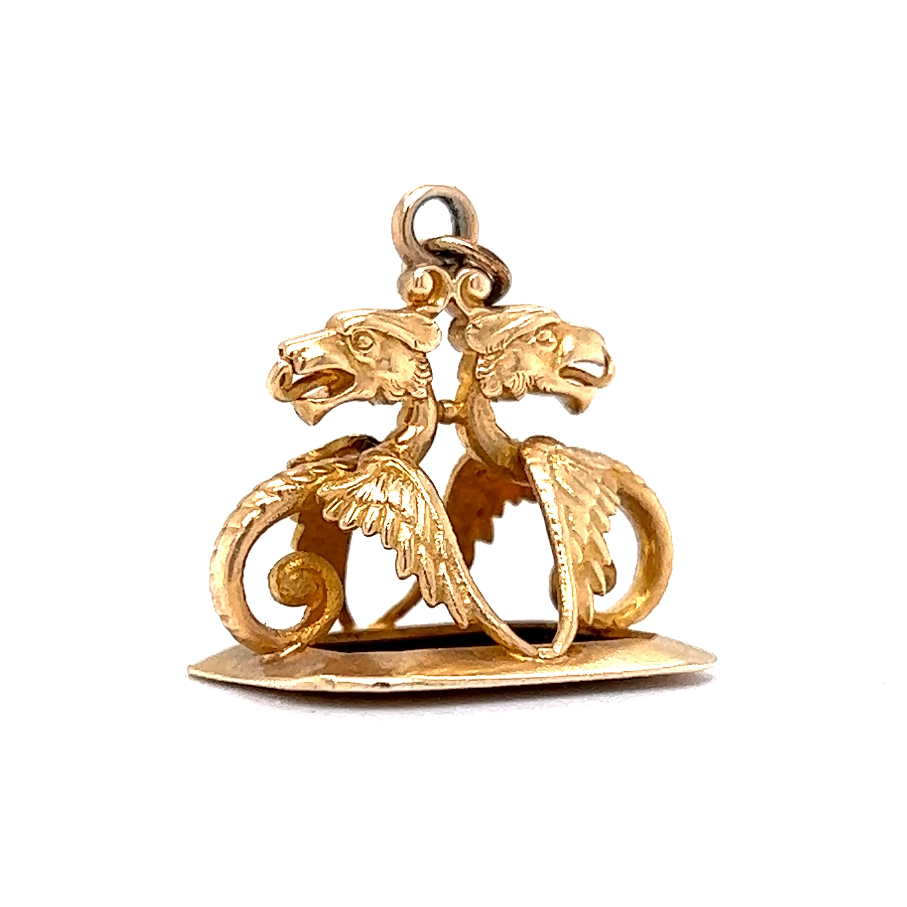 Vintage Dragon Pendant Charm in 14k Yellow Gold - Image 5