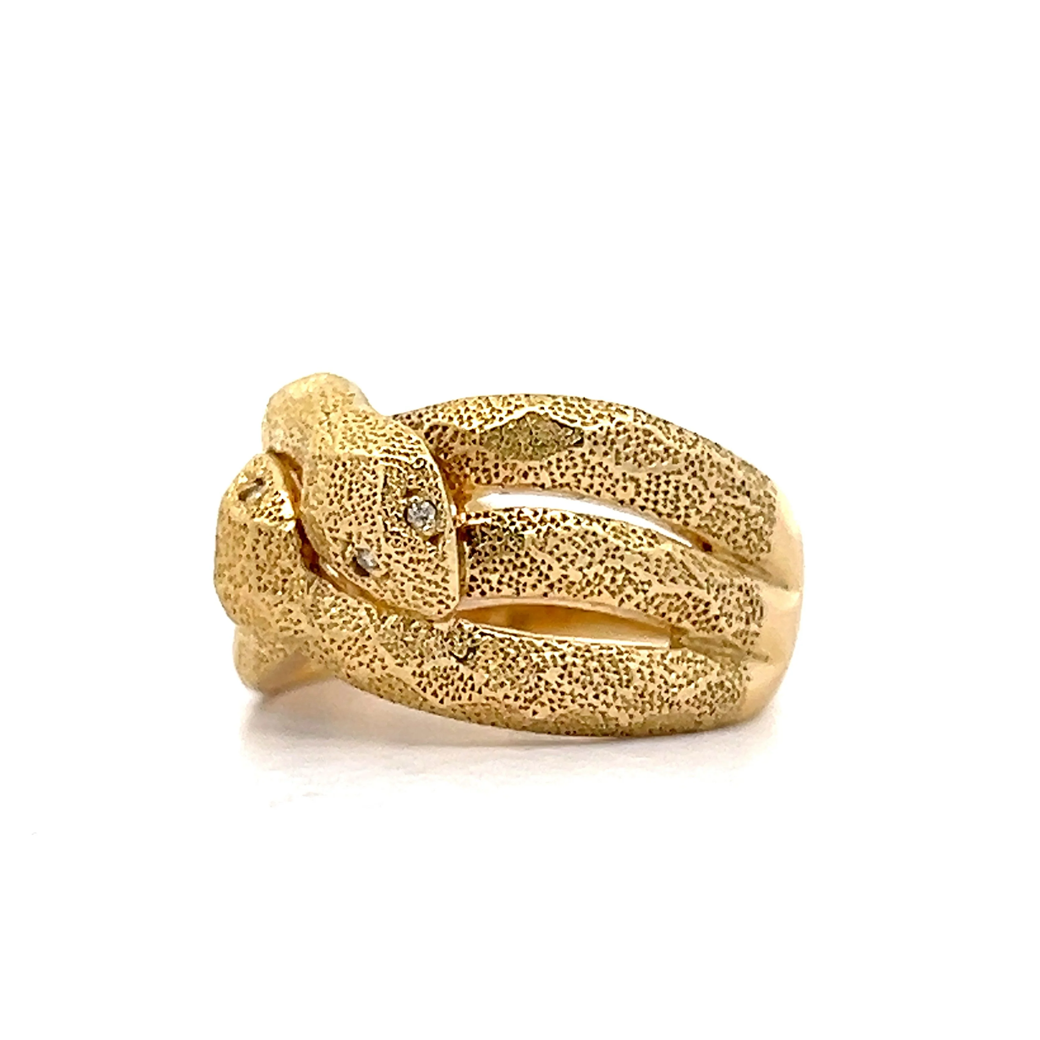 Vintage Double Headed Snake Ring in 18k Yellow Gold - Image 2