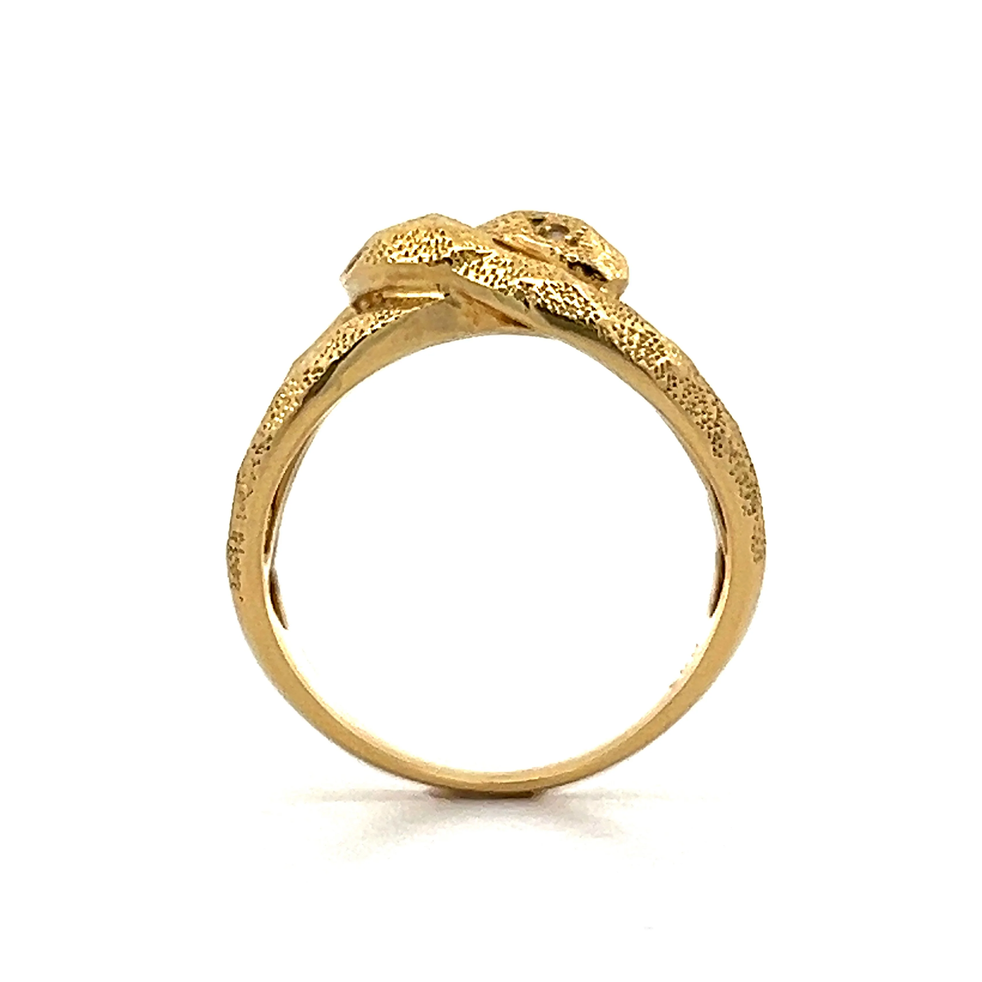 Vintage Double Headed Snake Ring in 18k Yellow Gold - Image 4