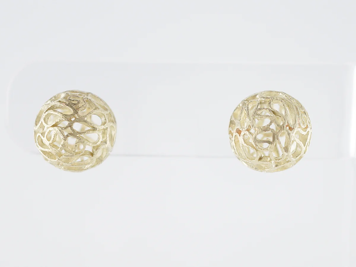 Vintage Earrings Mid-Century in 18k Yellow Gold