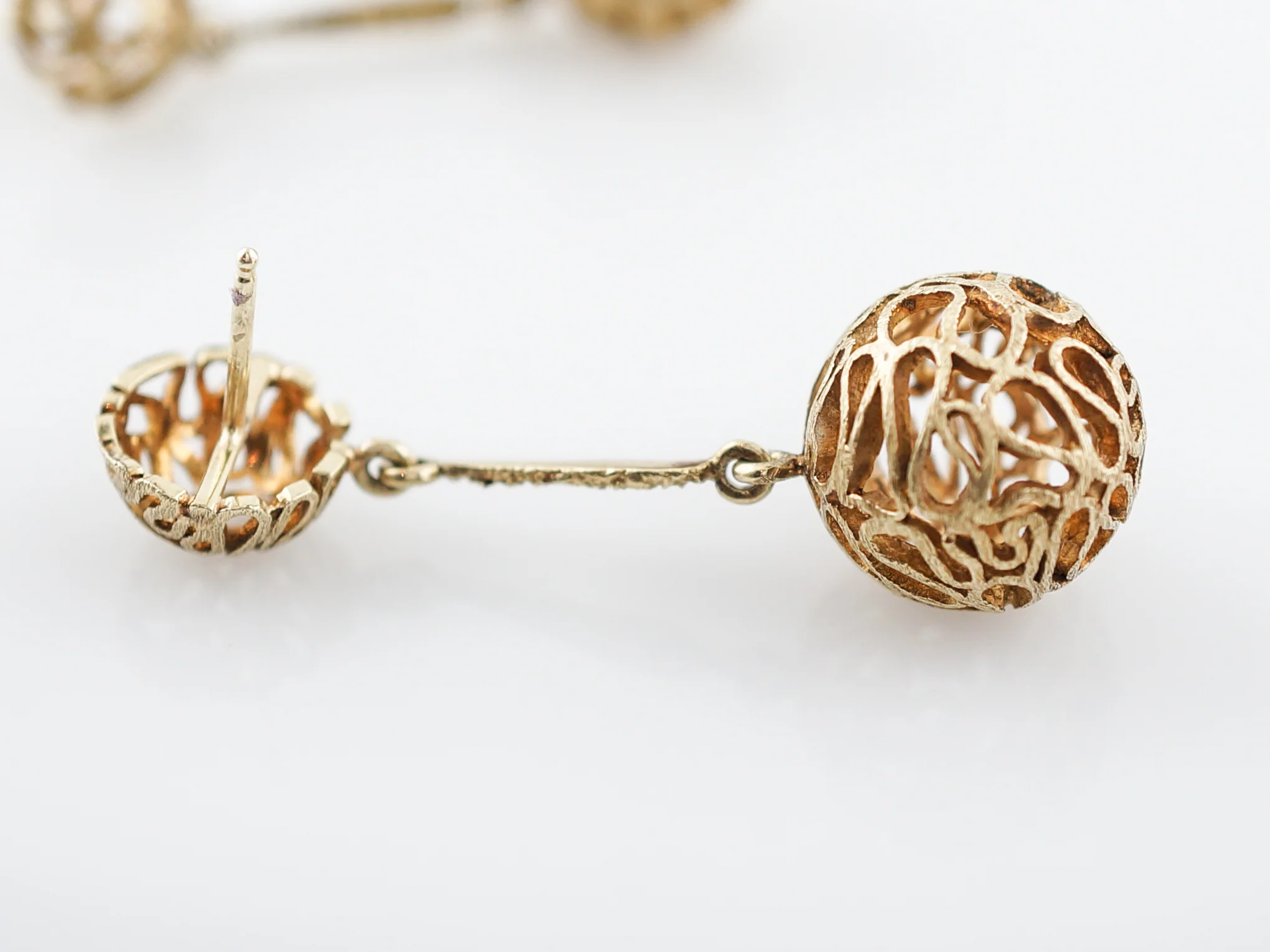 Vintage Earrings Mid-Century in 18k Yellow Gold - Image 3