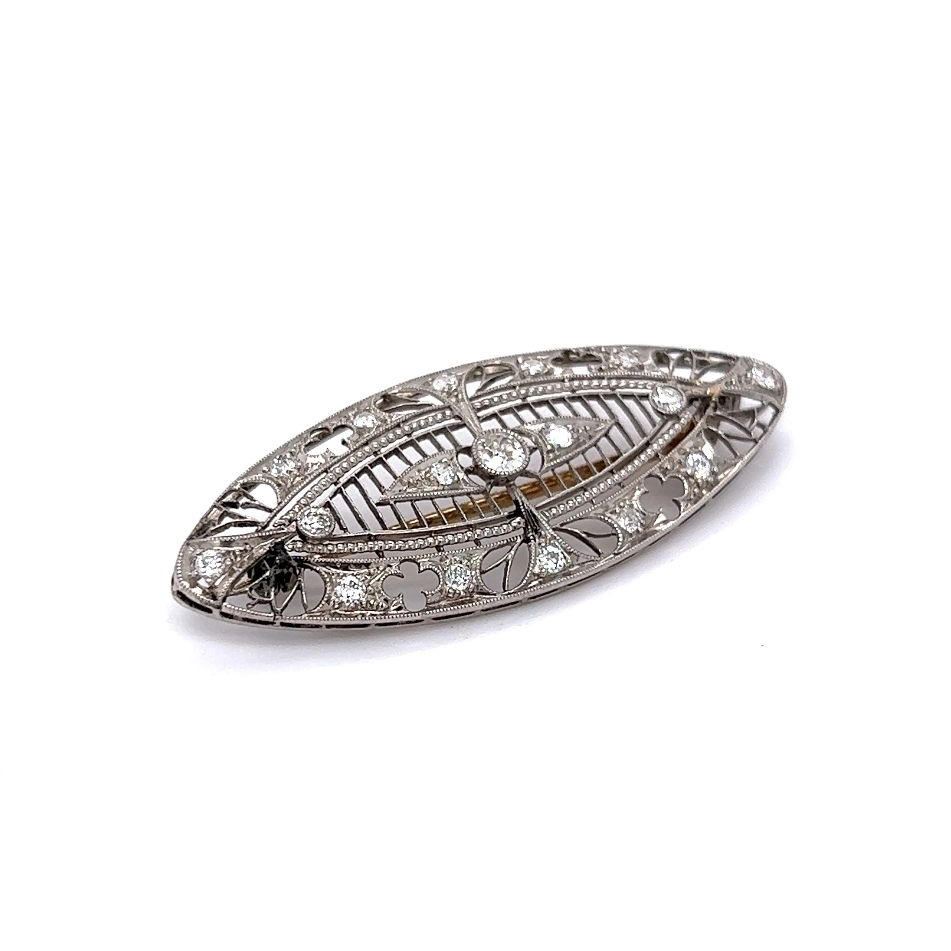 Vintage Edwardian Brooch w/ Old European Cut Diamonds - Image 3