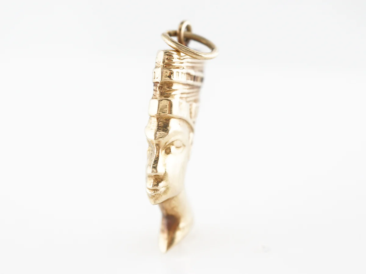Vintage Egyptian Revival Charm in 14k Yellow Gold - Image 3