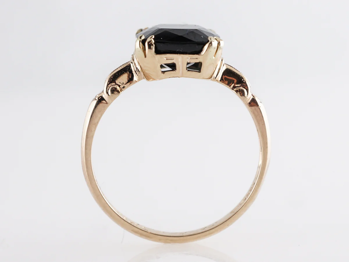 Vintage Emerald Cut Tourmaline Cocktail Ring in 14k - Image 4