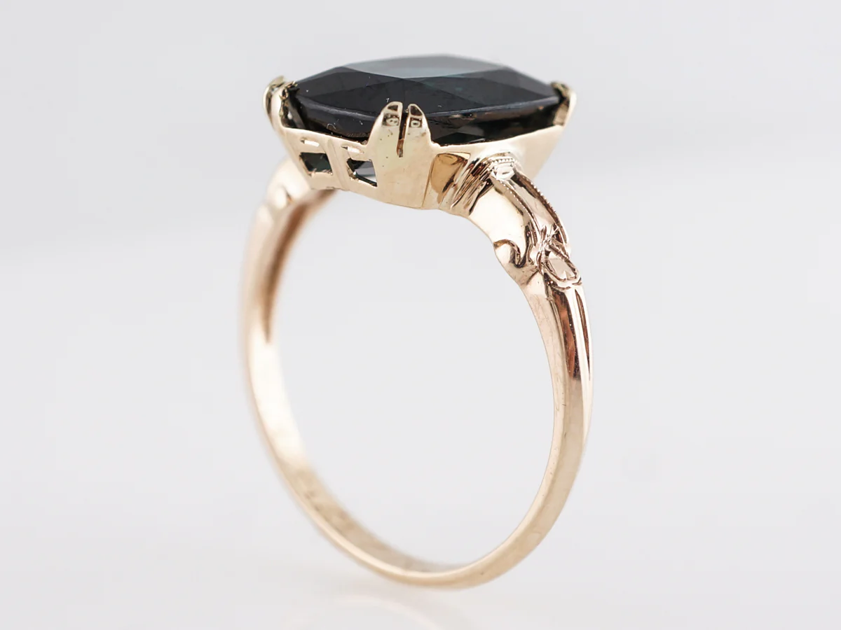 Vintage Emerald Cut Tourmaline Cocktail Ring in 14k - Image 5