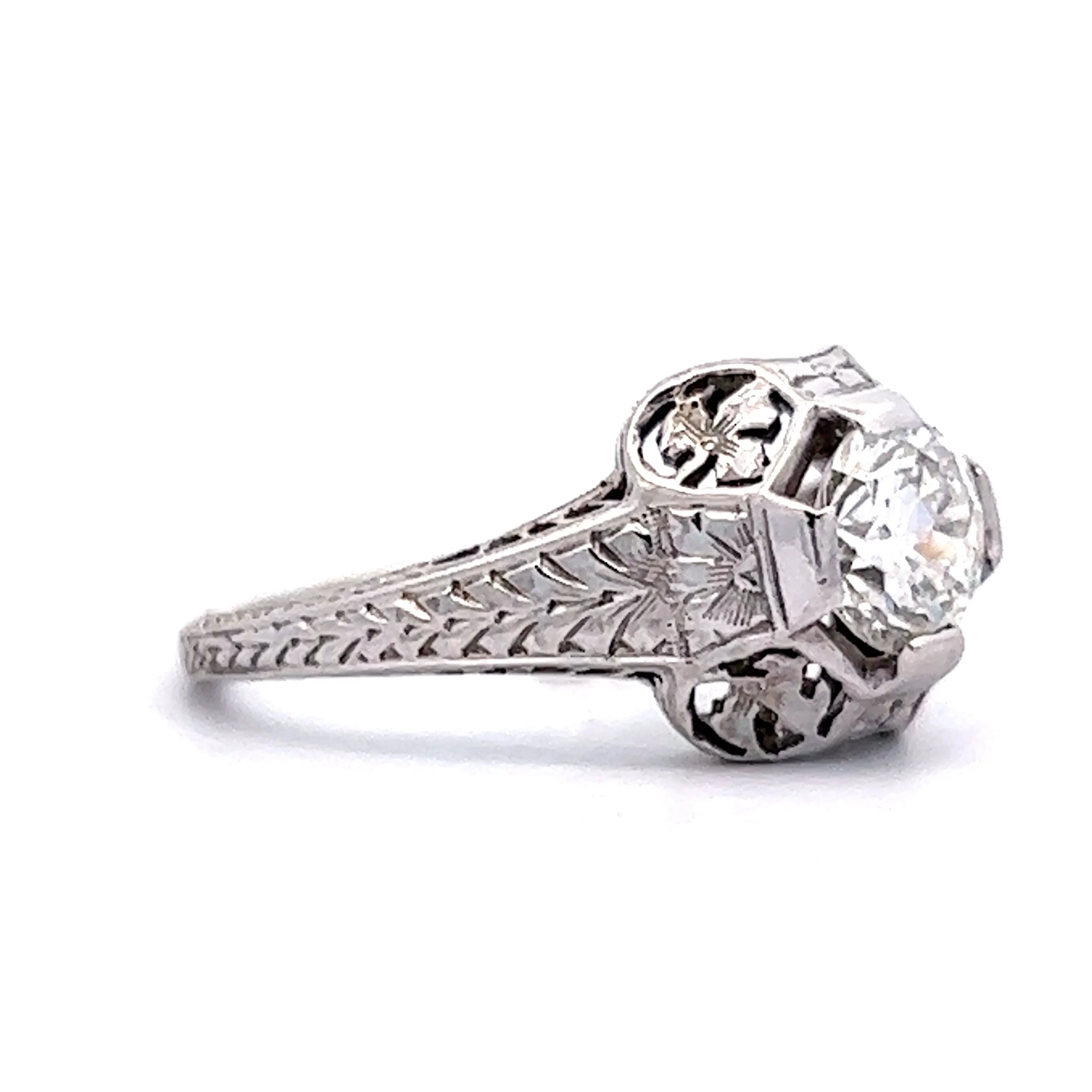 Vintage Engagement Ring 1920's Art Deco Diamond in 18K - Image 3