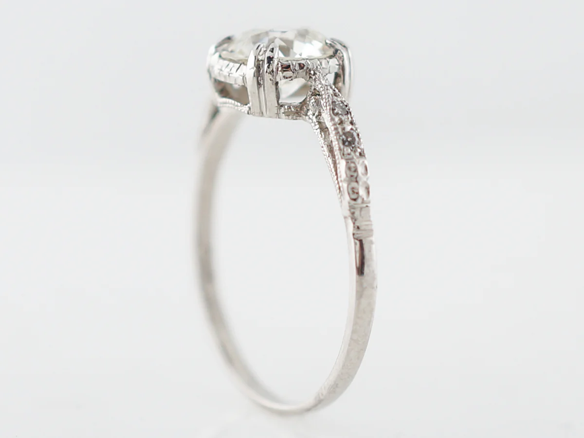Vintage Solitaire Art Deco Diamond Engagement Ring in Platinum - Image 5