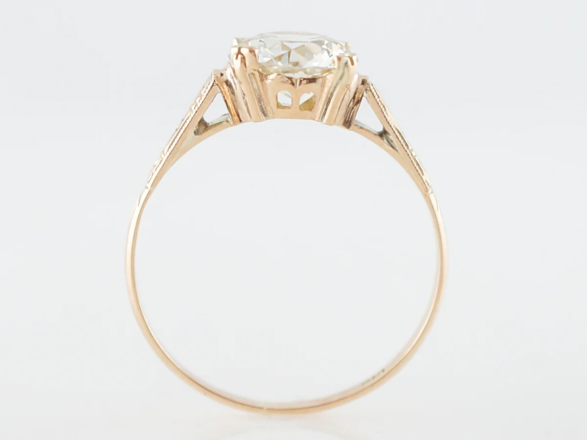 Vintage Engagement Ring Art Deco GIA 1.45 Old European Cut Diamond in 18k Yellow Gold - Image 4