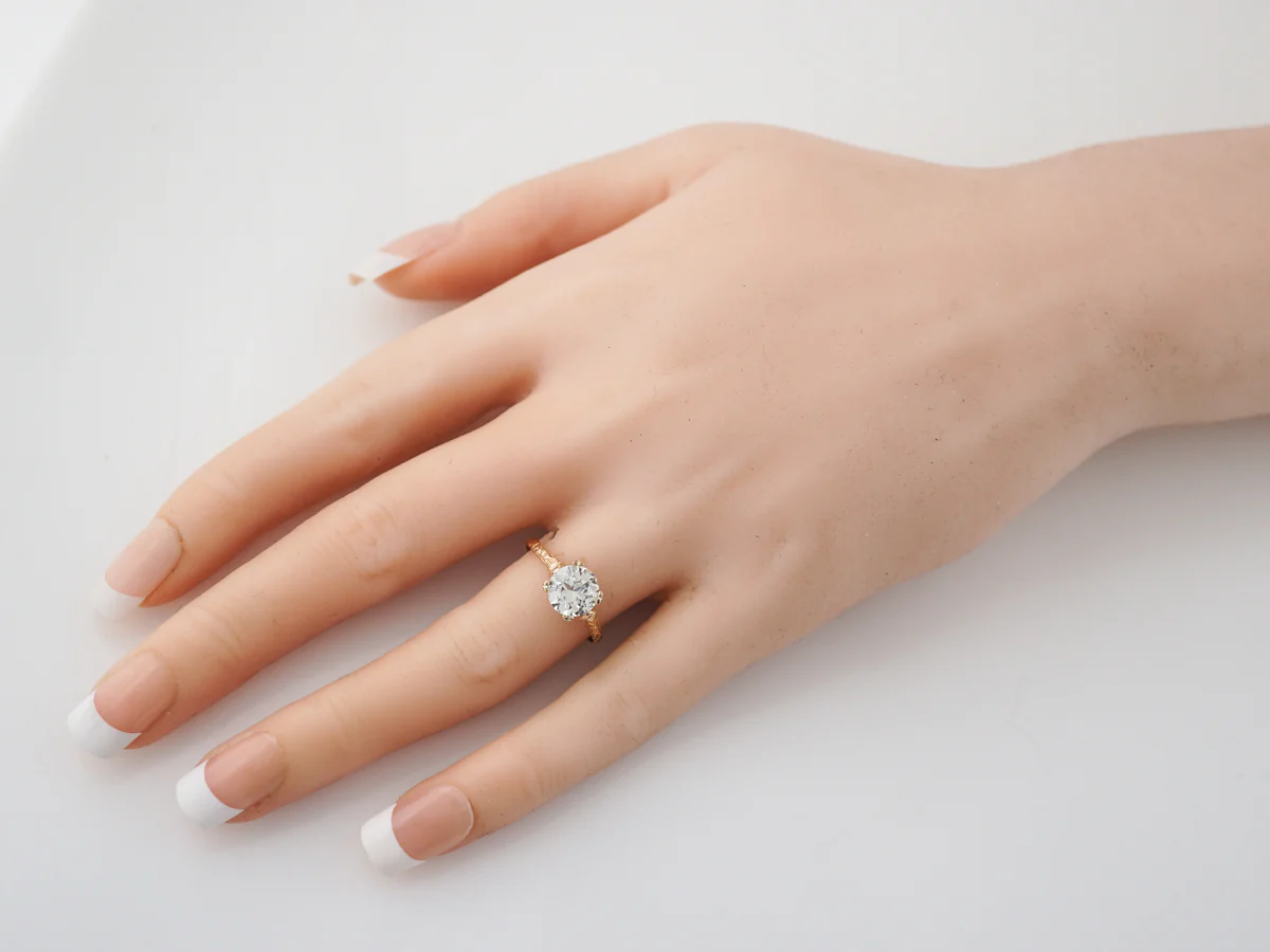 Vintage Engagement Ring Art Deco GIA 1.45 Old European Cut Diamond in 18k Yellow Gold - Image 7