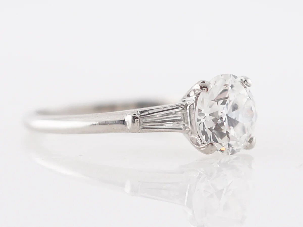 Vintage Engagement Ring Cartier Art Deco GIA 1.27 Old European Cut Diamond in Platinum - Image 2