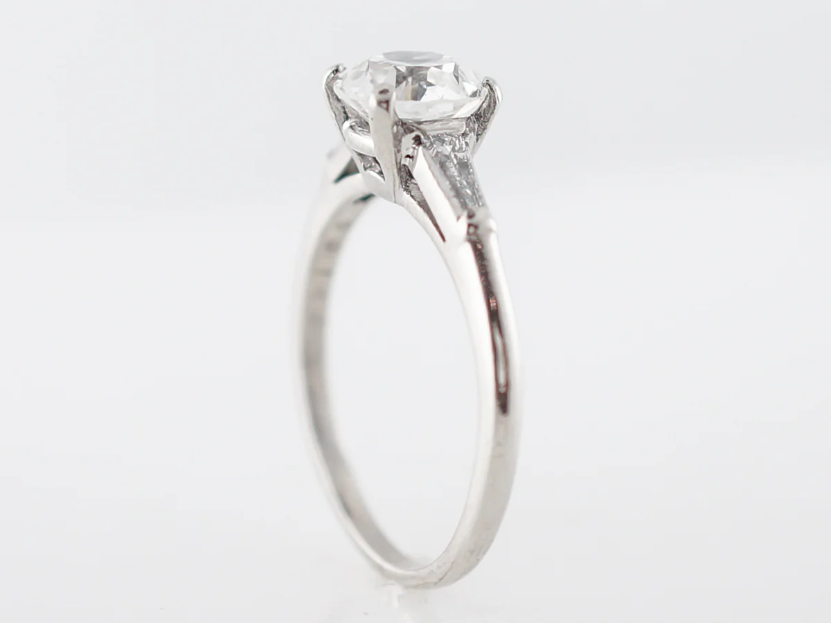 Vintage Engagement Ring Cartier Art Deco GIA 1.27 Old European Cut Diamond in Platinum - Image 4