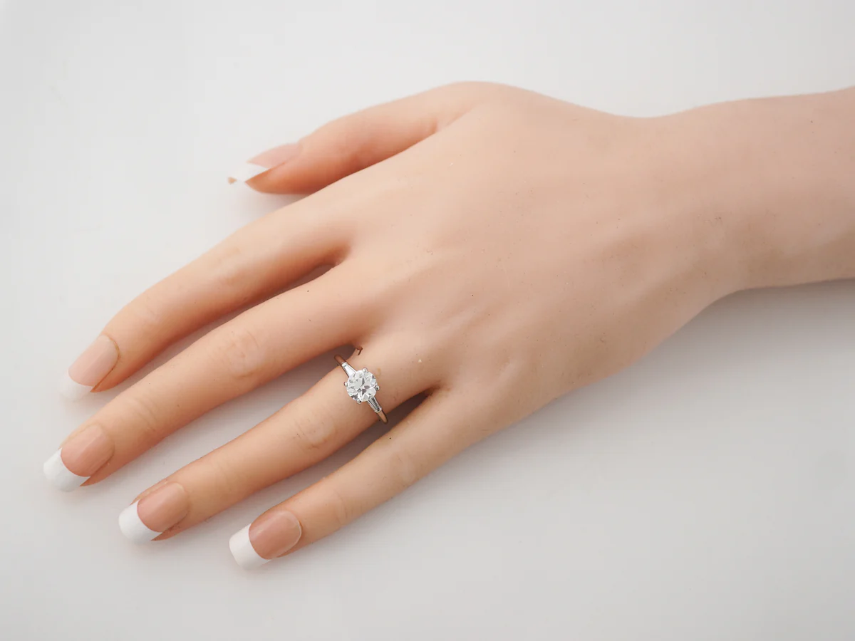 Vintage Engagement Ring Cartier Art Deco GIA 1.27 Old European Cut Diamond in Platinum - Image 7