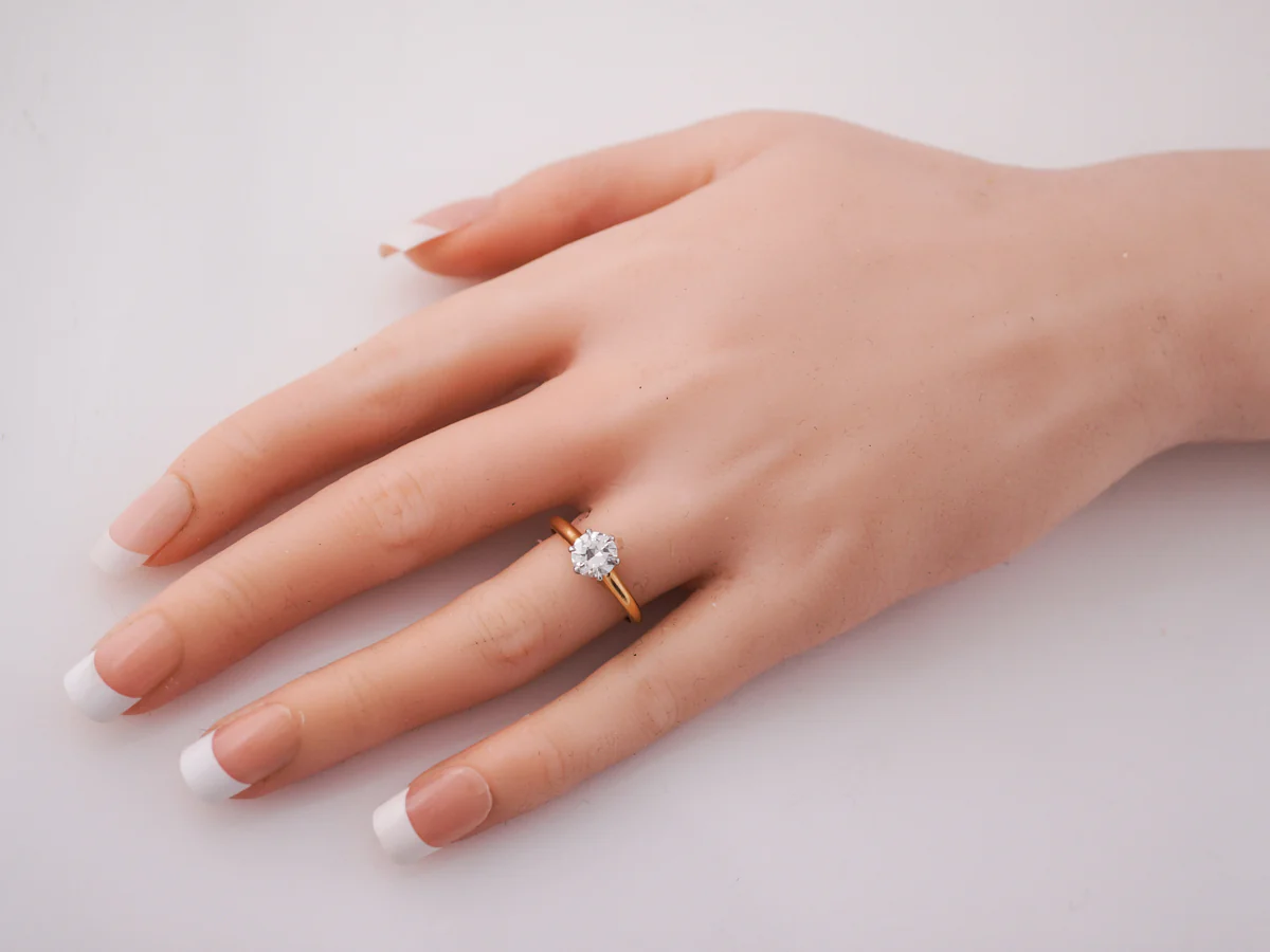 Vintage Engagement Ring Retro GIA .81 Transitional Cut Diamond in 18k Yellow Gold - Image 7