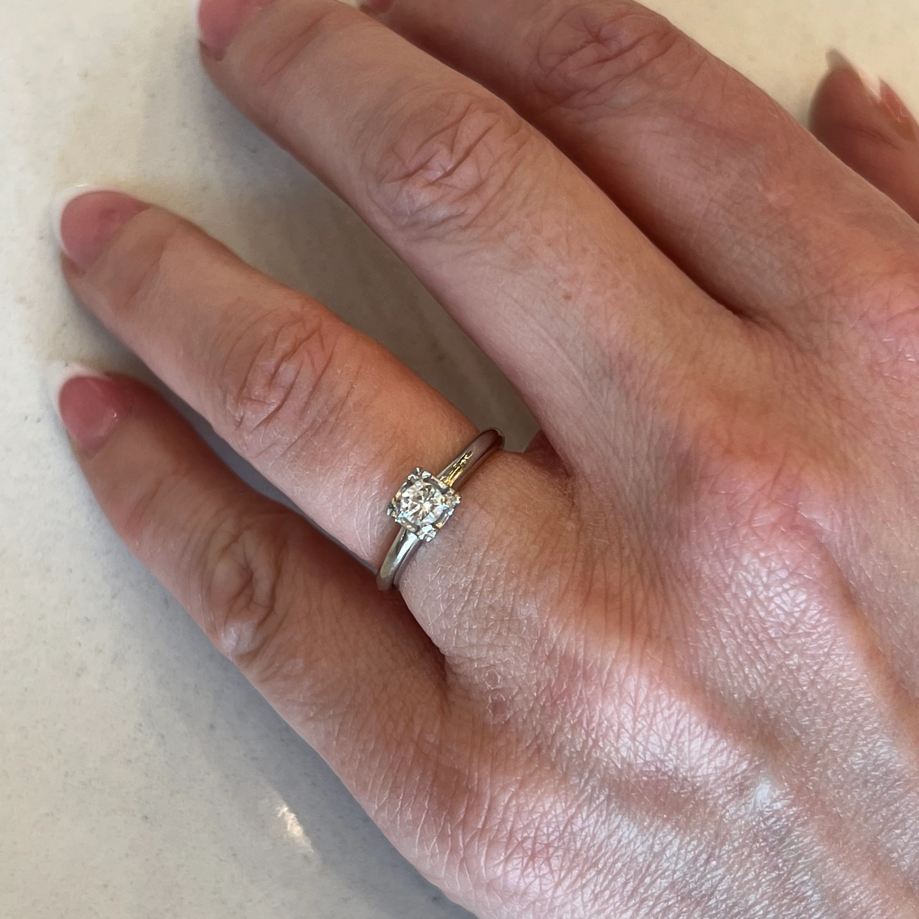 Vintage Engagement Ring Mid-Century .20 Round Brilliant Cut Diamond in 14K White Gold - Image 6