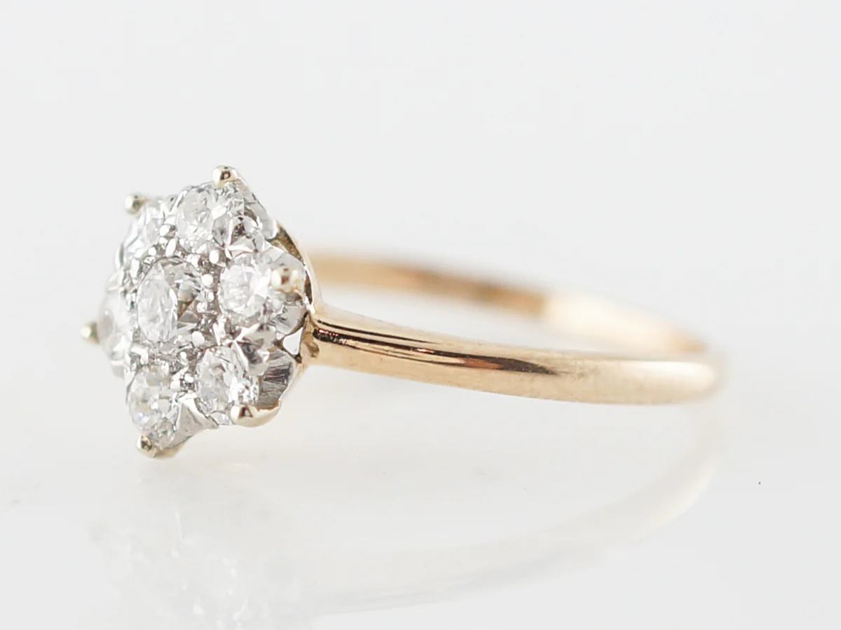 Vintage Engagement Ring Victorian .11 Old European Cut Diamond in 14k Yellow Gold - Image 2