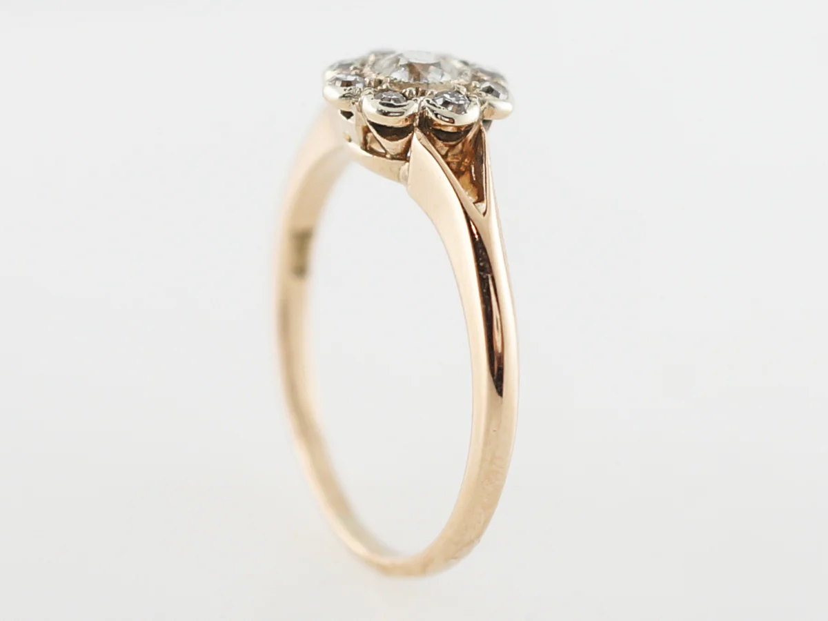 Vintage Engagement Ring Victorian .24 Old European Cut Diamond in 14k Yellow Gold - Image 5
