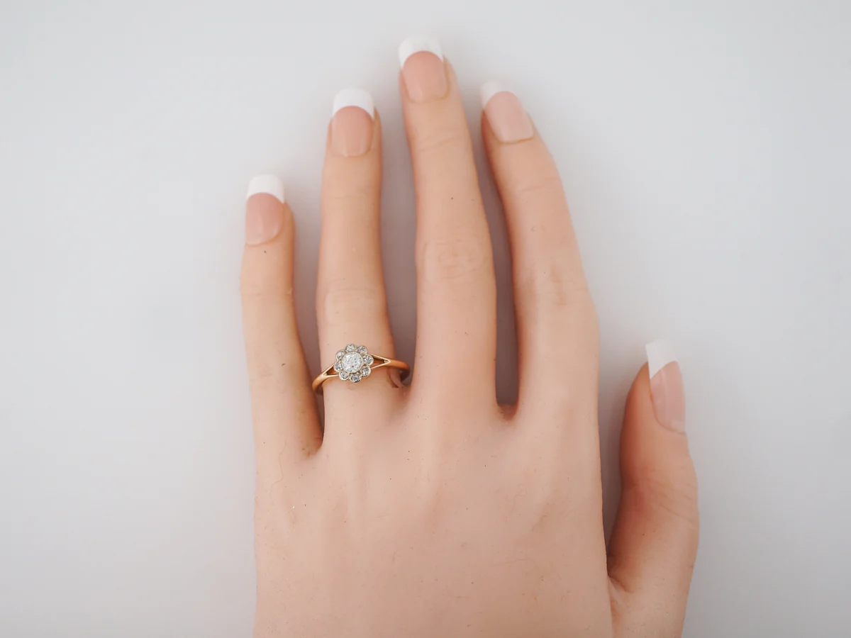 Vintage Engagement Ring Victorian .24 Old European Cut Diamond in 14k Yellow Gold - Image 6