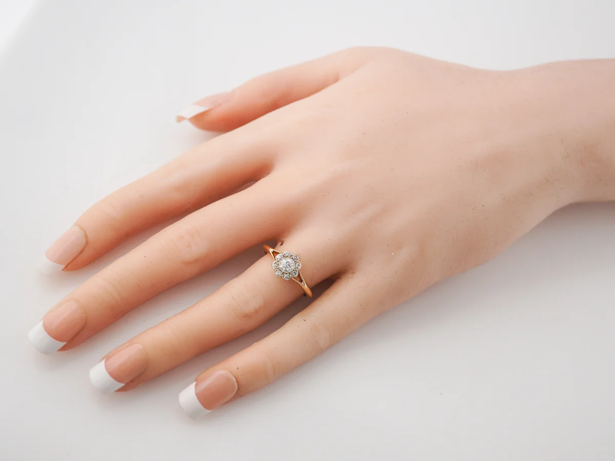 Vintage Engagement Ring Victorian .24 Old European Cut Diamond in 14k Yellow Gold - Image 7